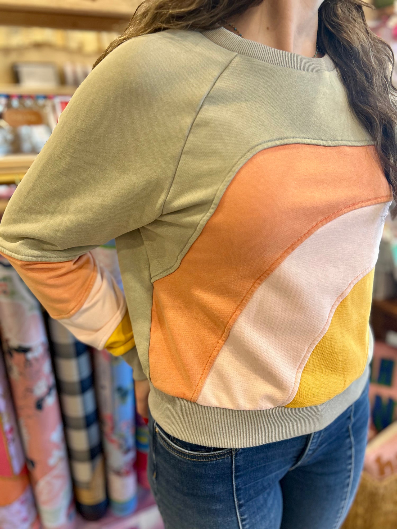 Color Block Terry Top