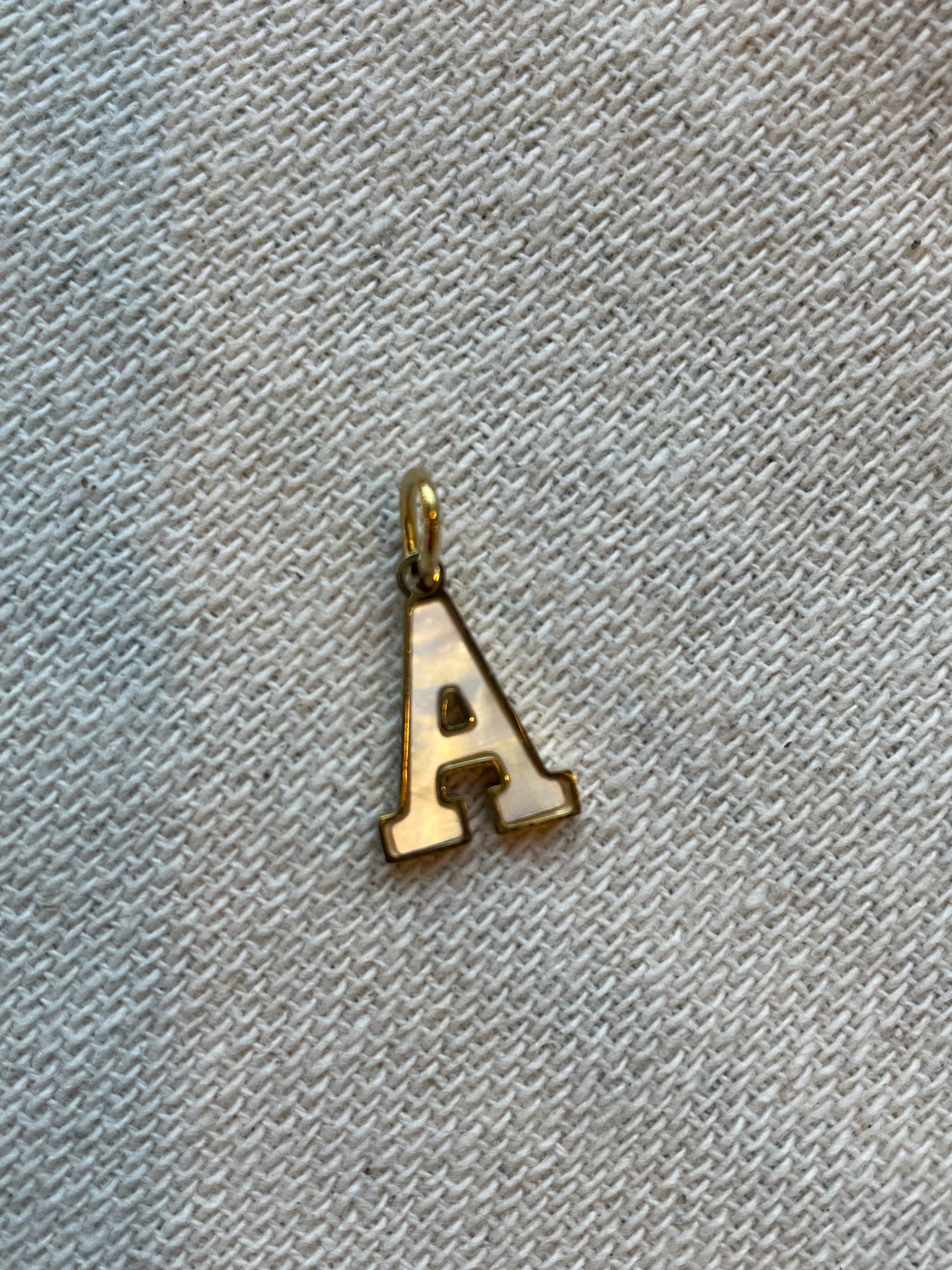 White Initial Letter Charm