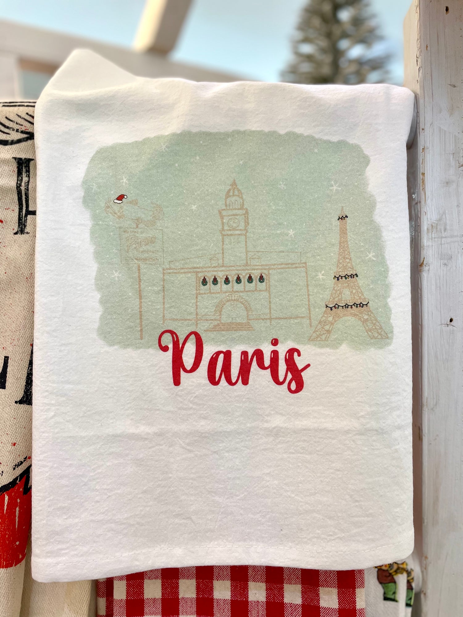 Home For The Holidays Paris Tea Towel