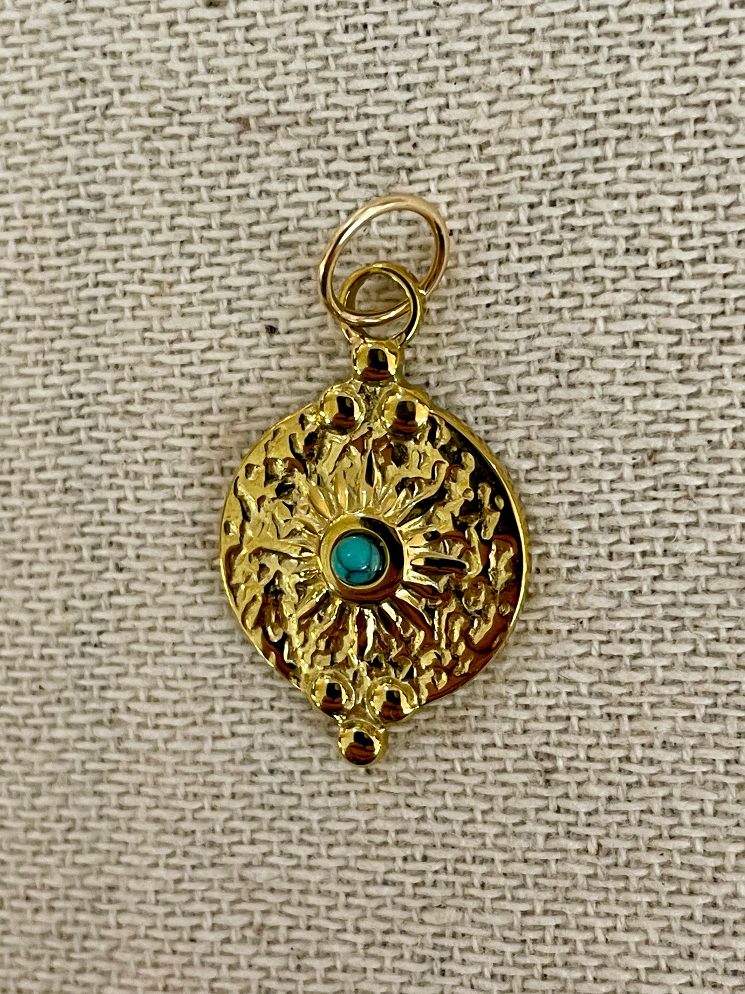 Vintage Turquiose Coin Charm