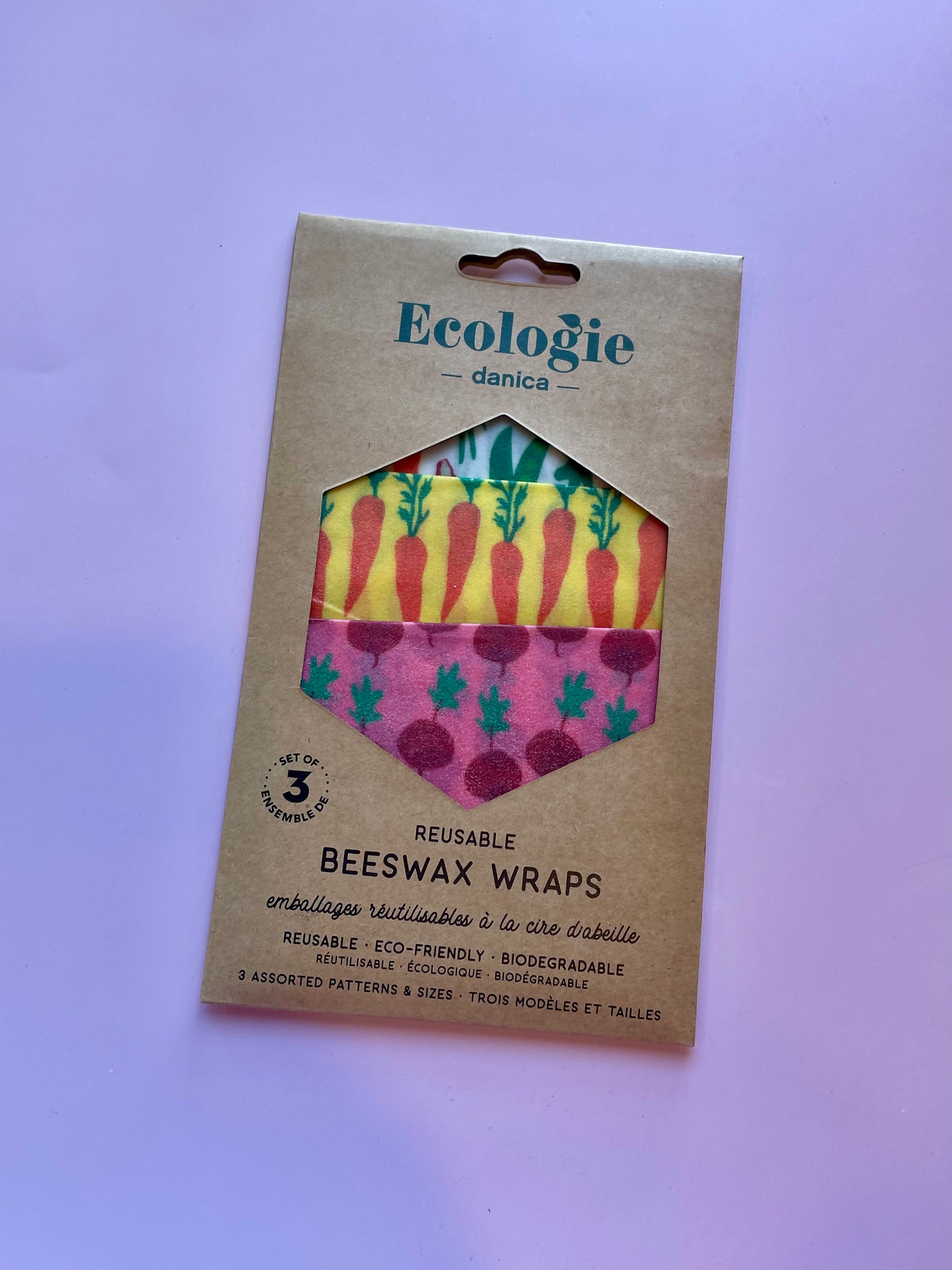 Ecologie Beeswax Food Storage Veggies Print Set of 3