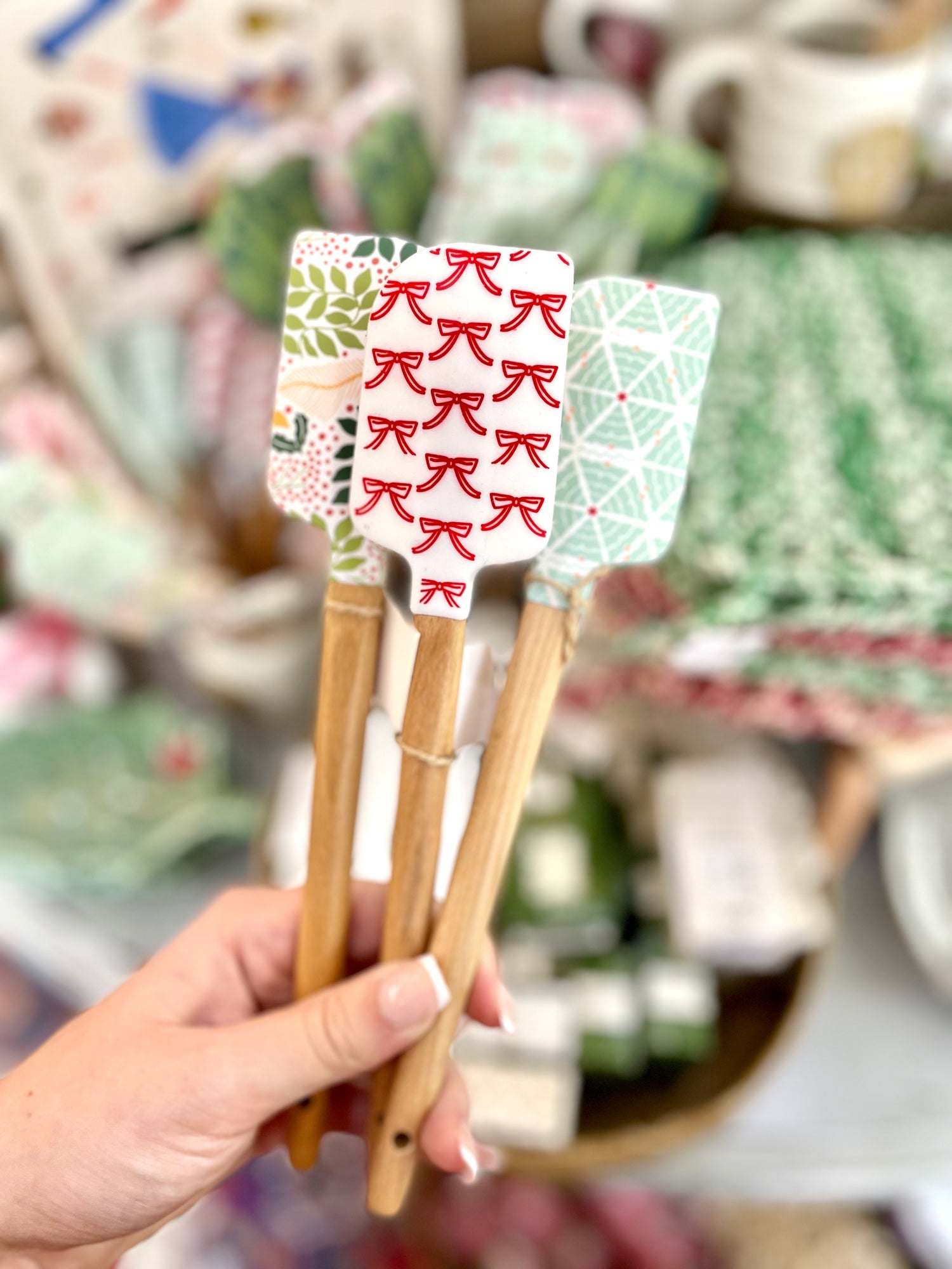 Small Wooden Spatula with Pattern