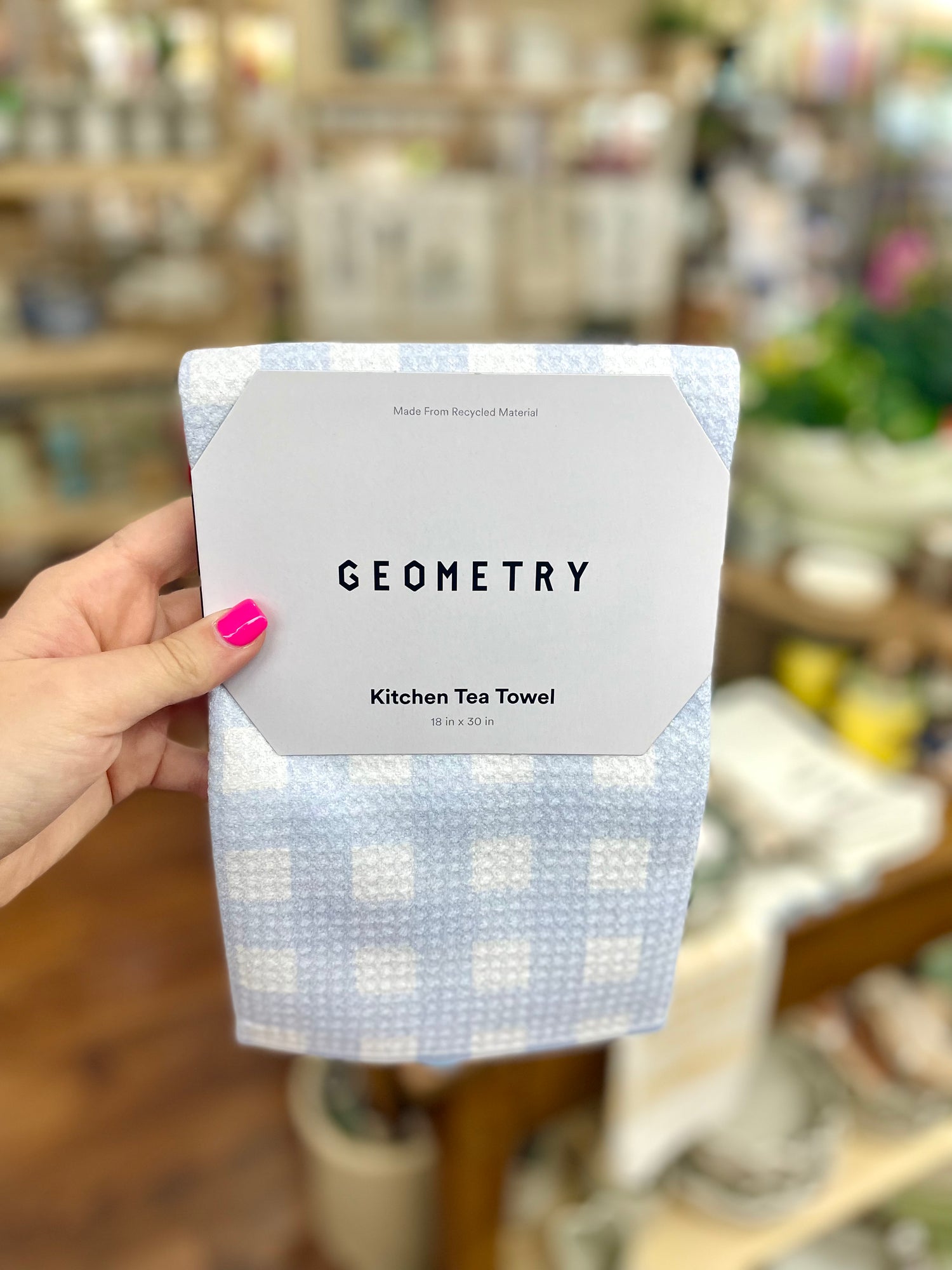 Gigi Light Blue Geometry Tea Towel