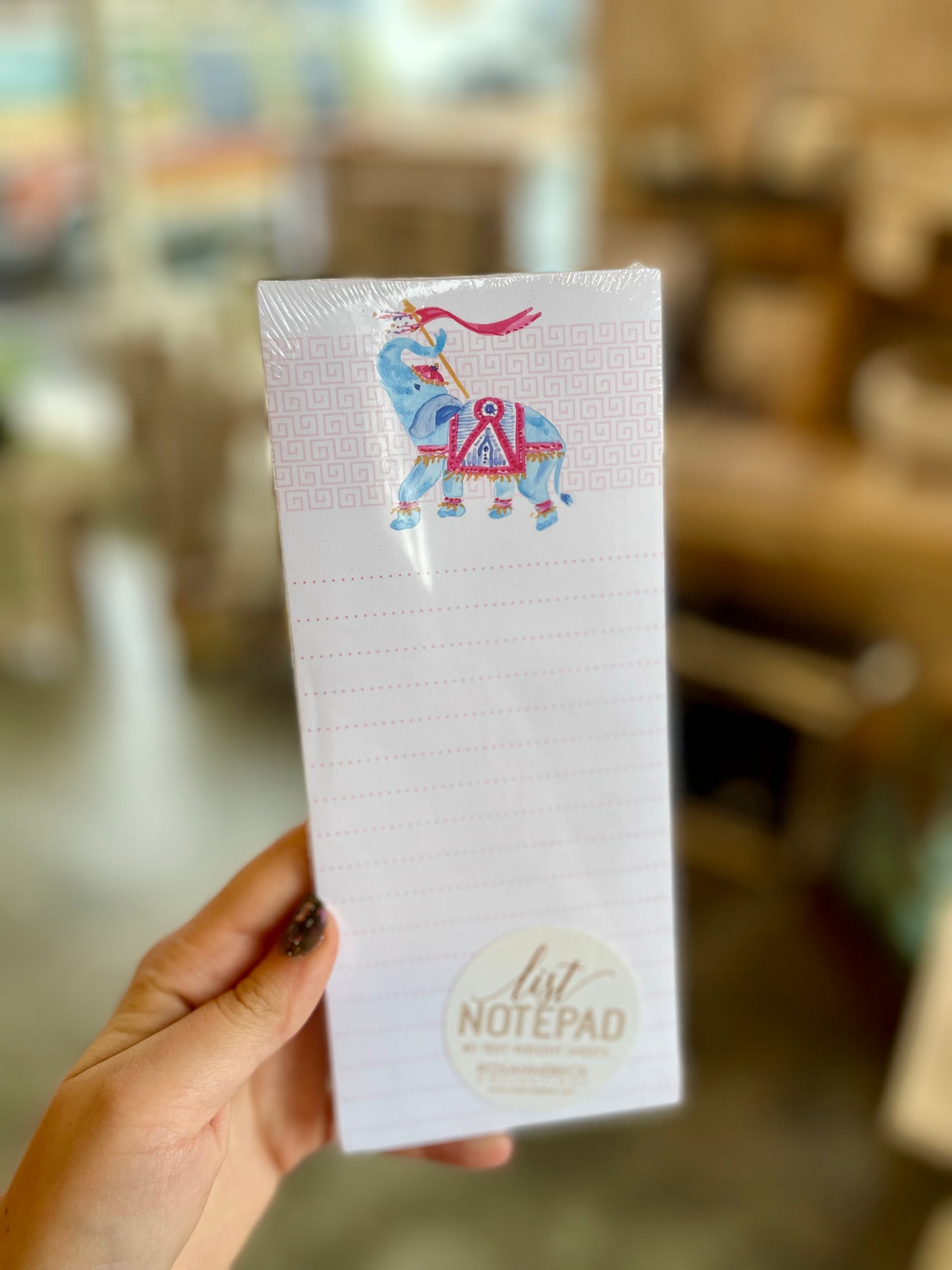 Watercolor Animals Elephant Skinny Notepad