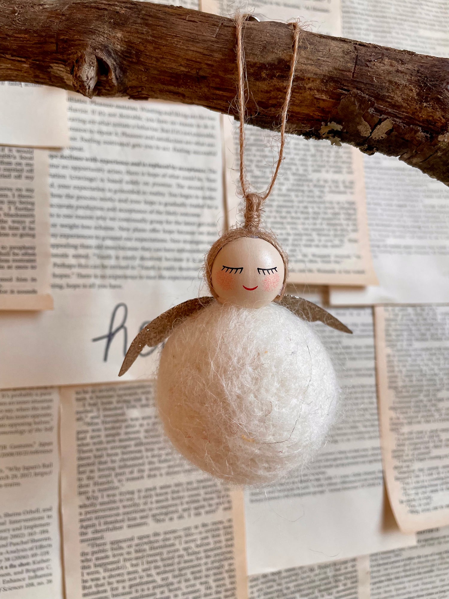 Ornament Felt Angel Ball