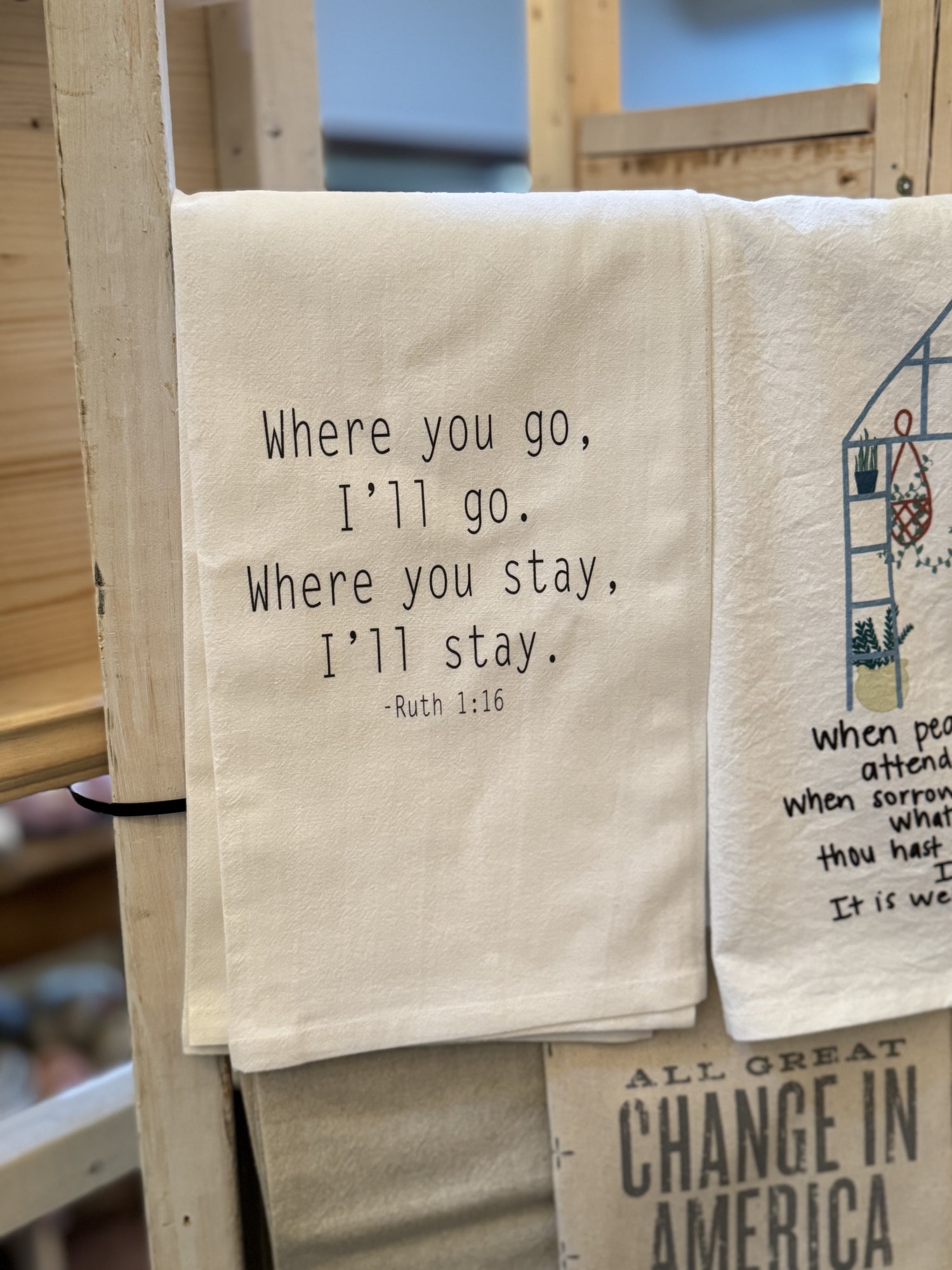 Where You Go White Tea Towel PLH