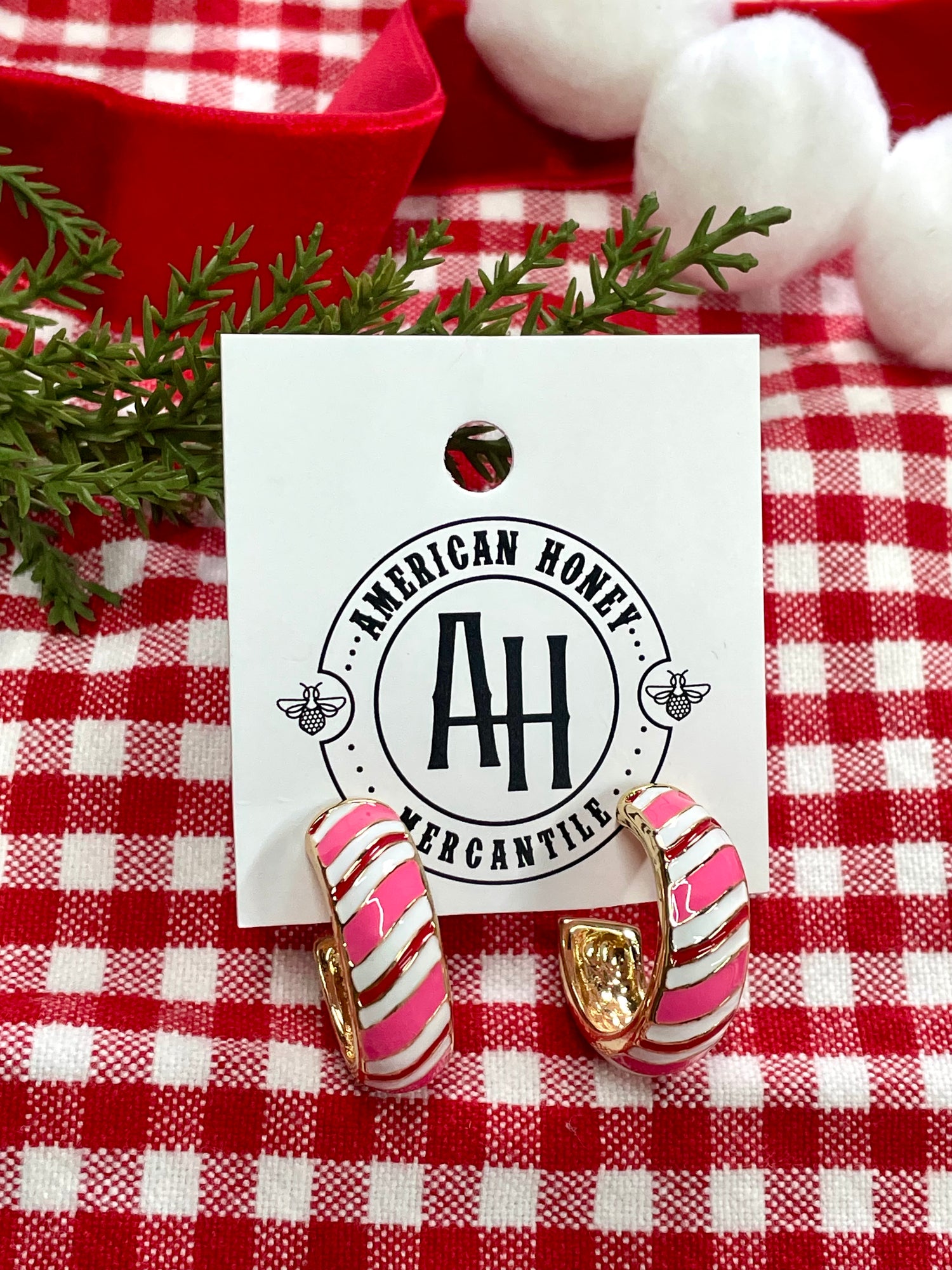 Candy Cane Hoop Earrings