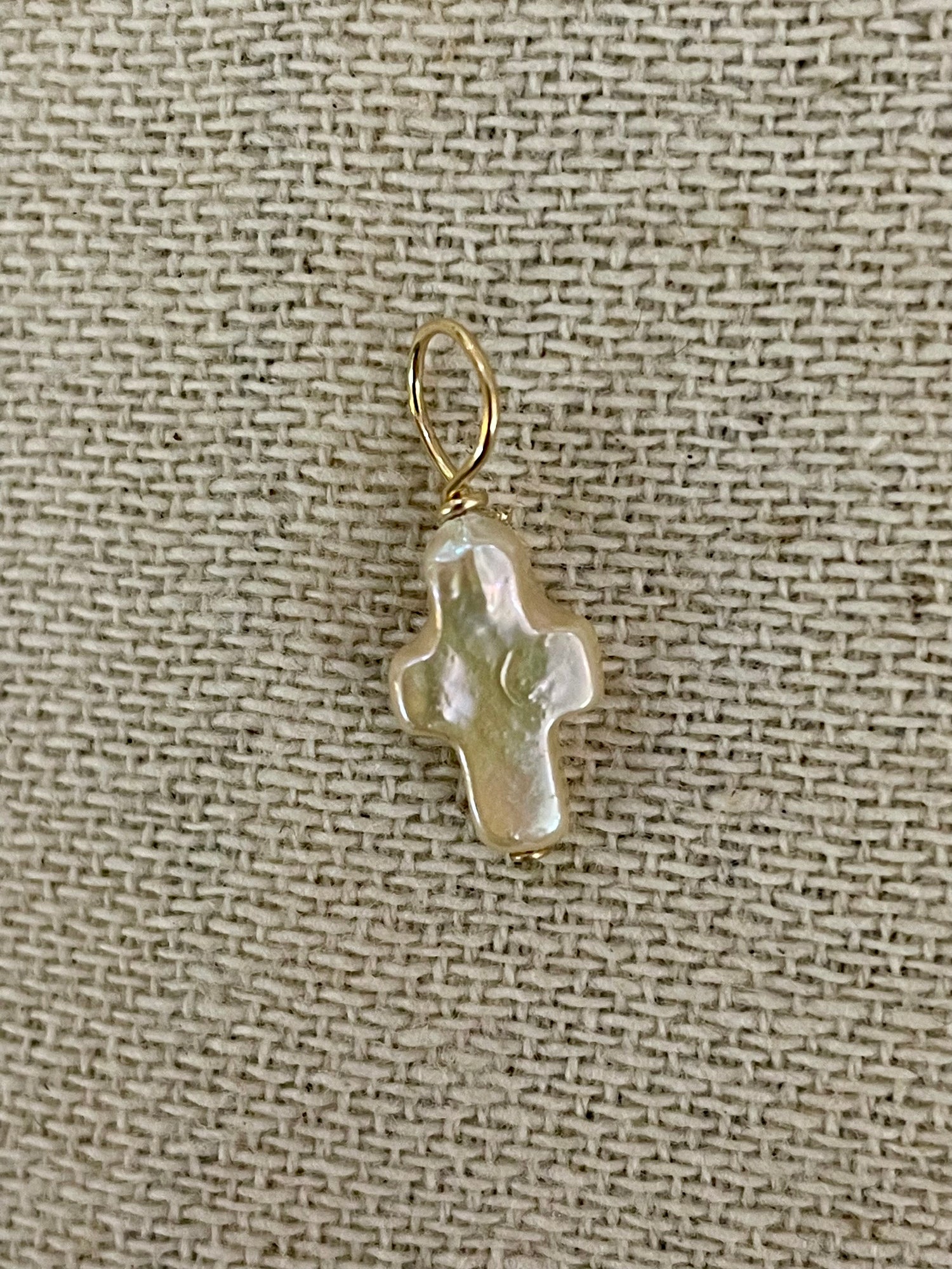 Freshwater Pearl Cross Charm