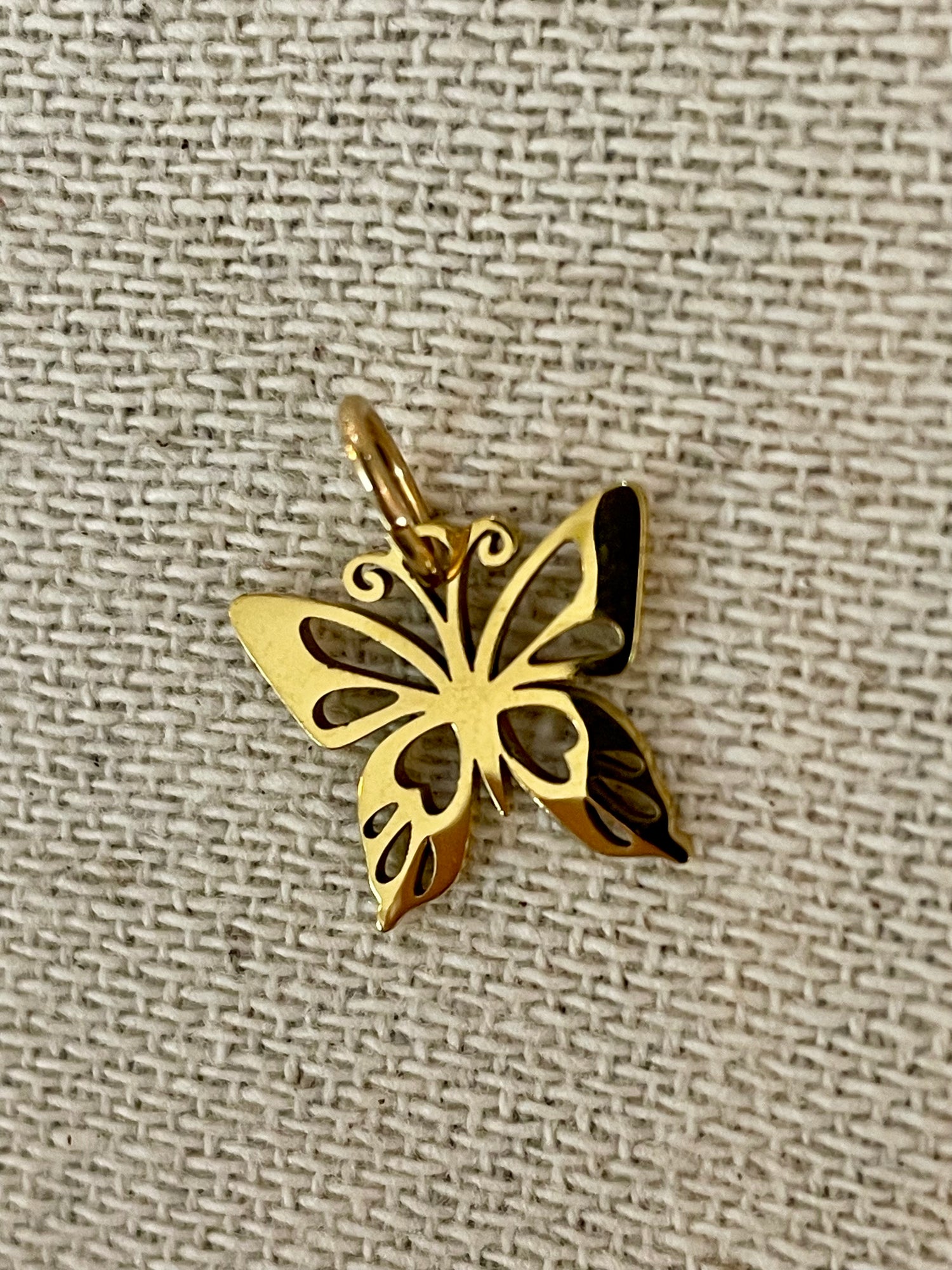 Large Gold Butterfly Charm