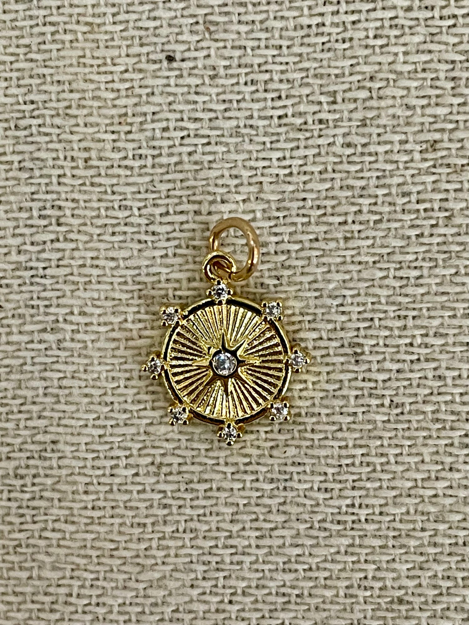 Etched Starburst Compass Charm