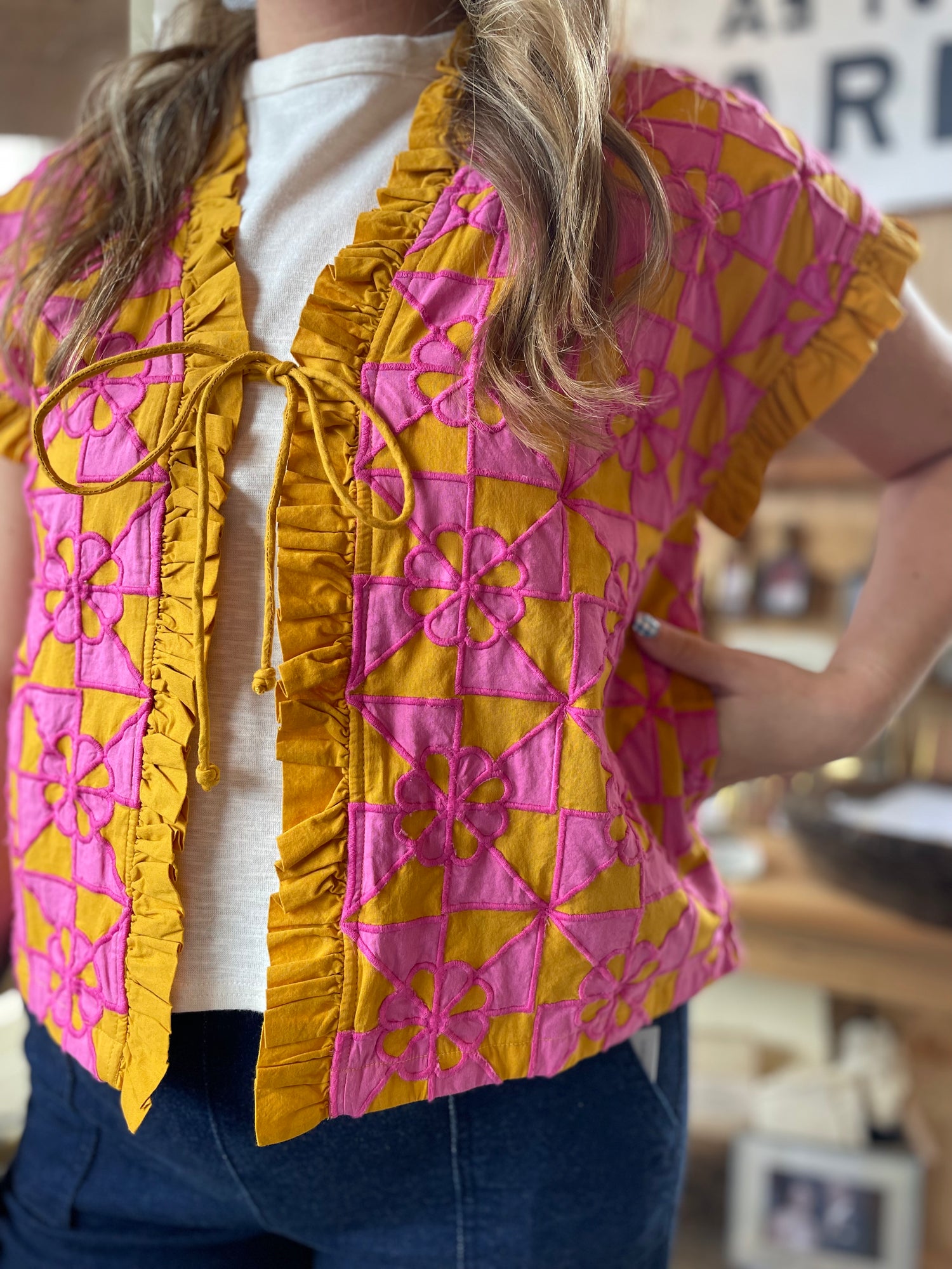 Appliquéd Vest