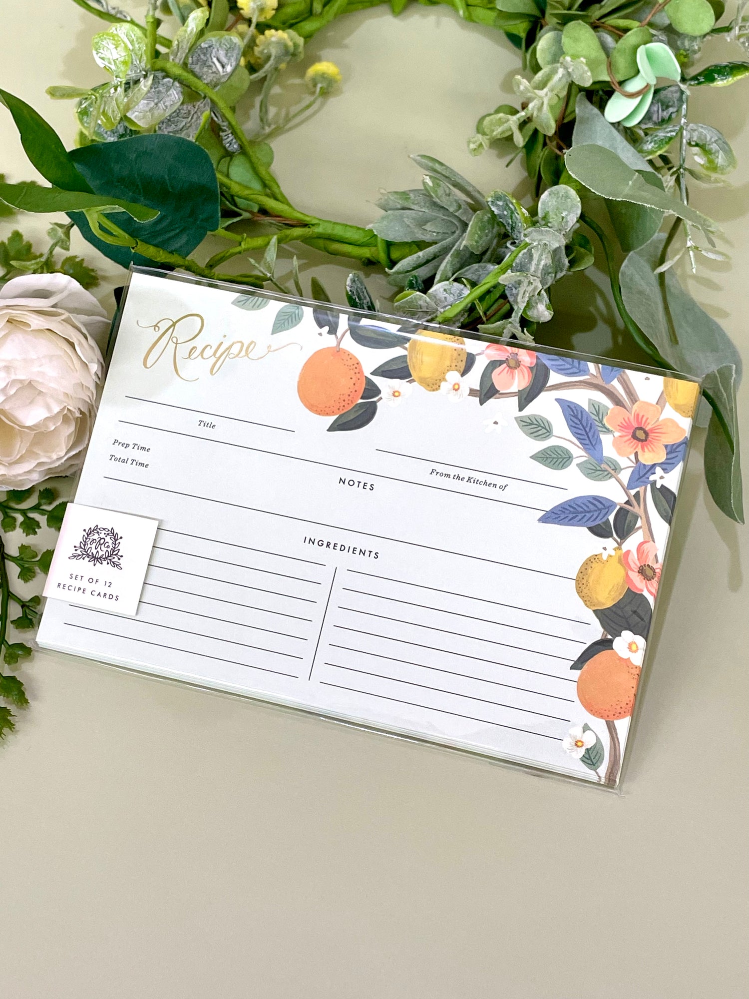 Recipe Card Citrus Grove Set of 12