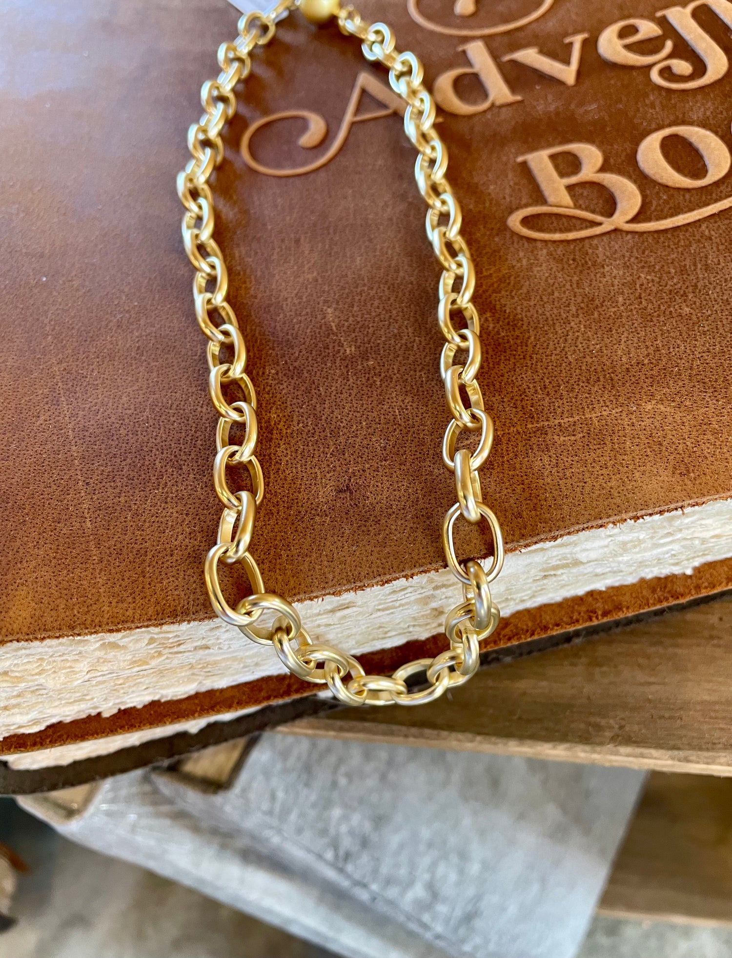 Gold Thin Link Necklace