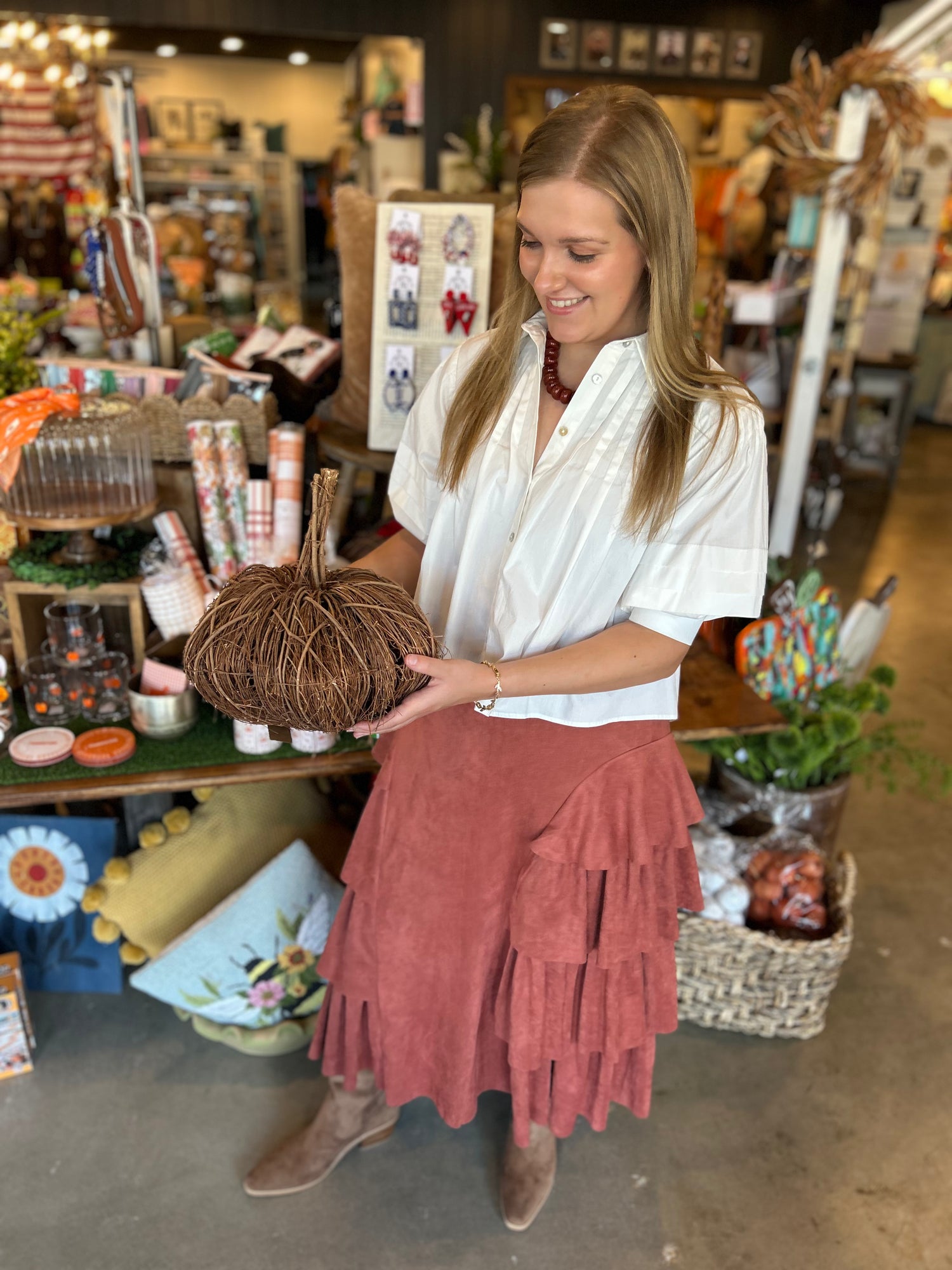 Side Suede Maxi Skirt