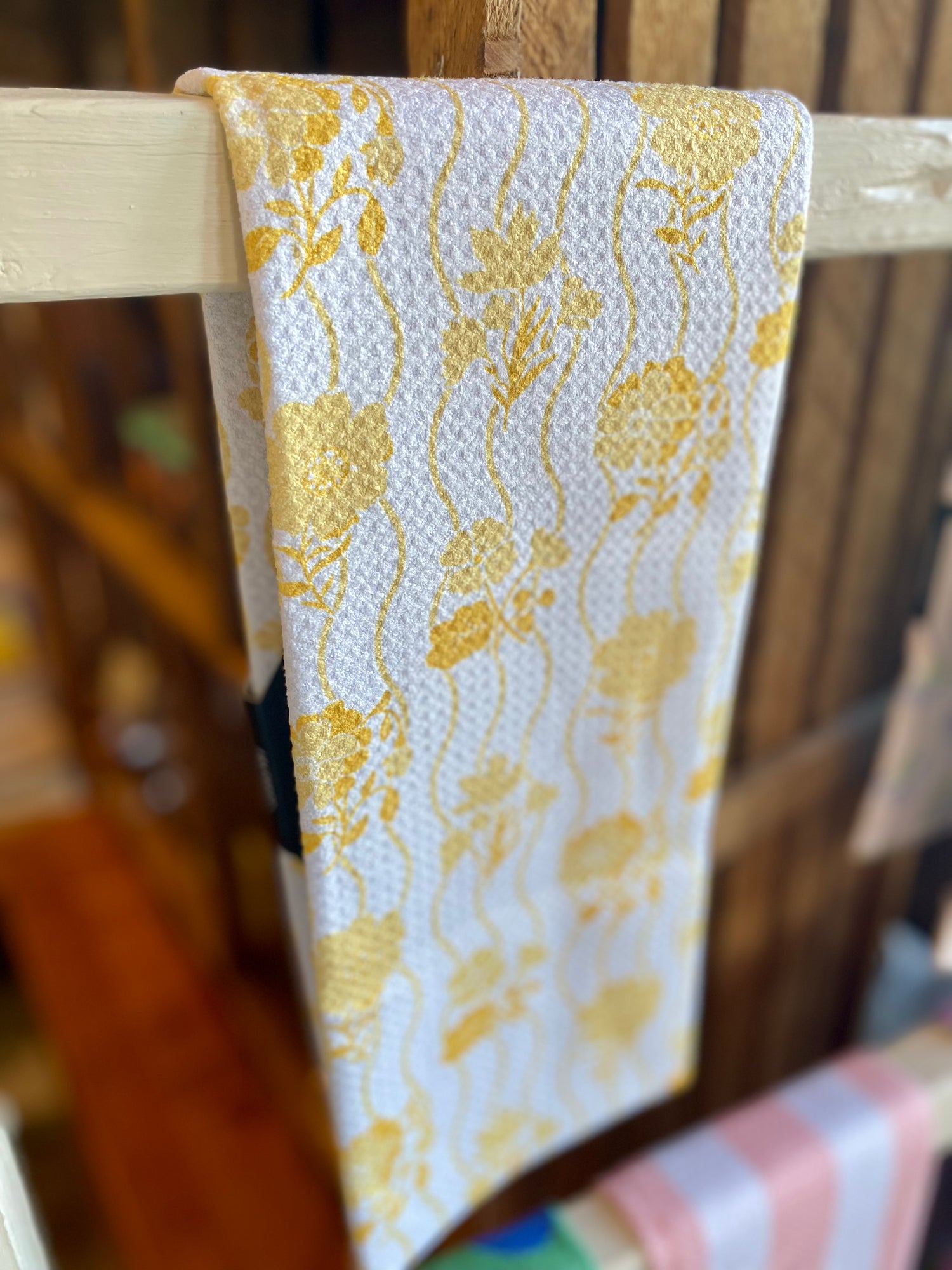 Spring Wave Geometry Tea Towel