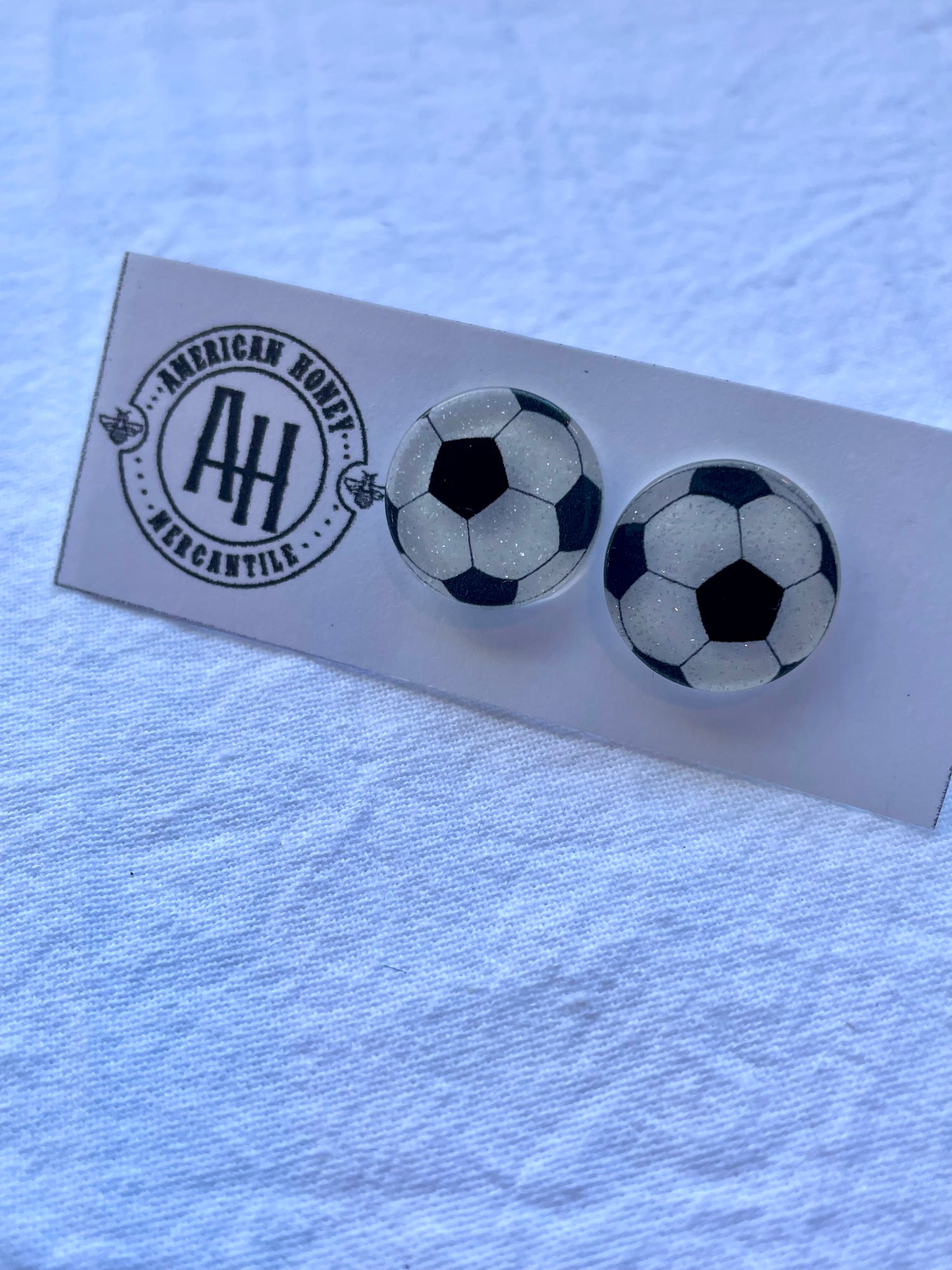 Sport Ball Glitter Stud Earring