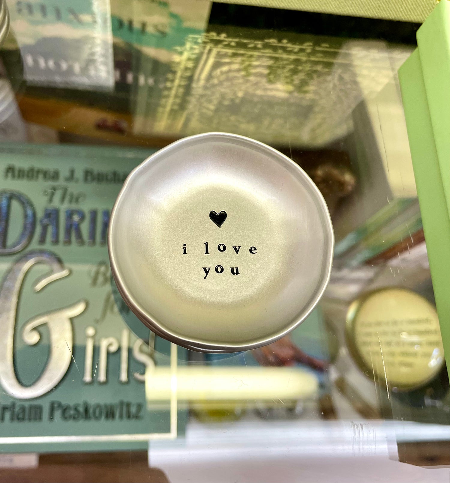 Metal Trinket Dish I Love You Round