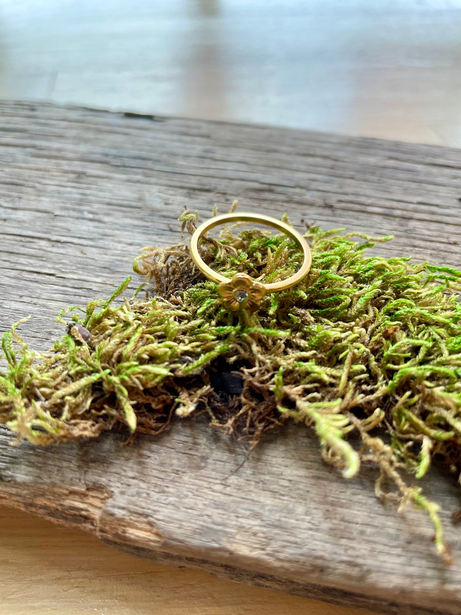 Flower with Center Stone Ring