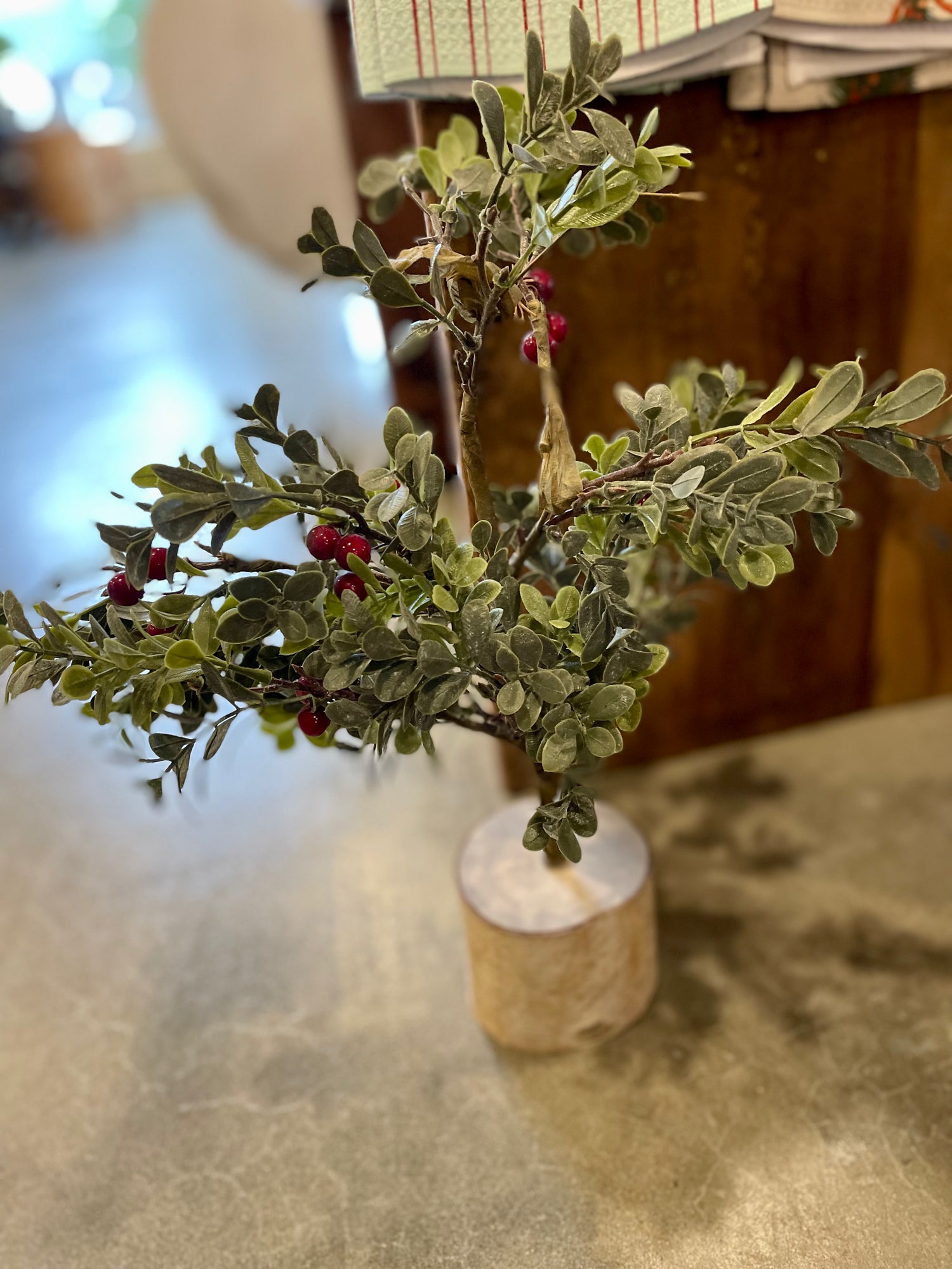 Tree with Red Berries Mistletoe
