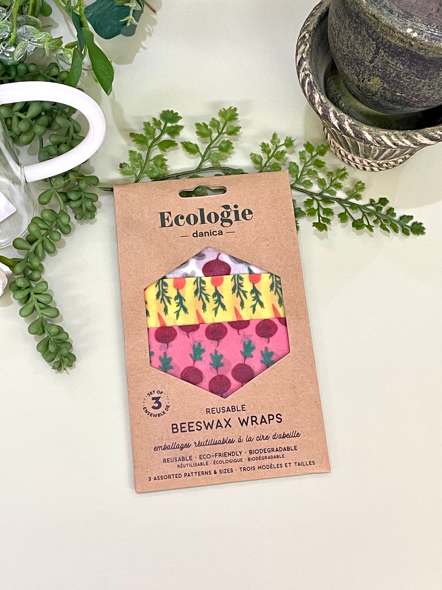 Ecologie Beeswax Food Storage Veggies Print Set of 3