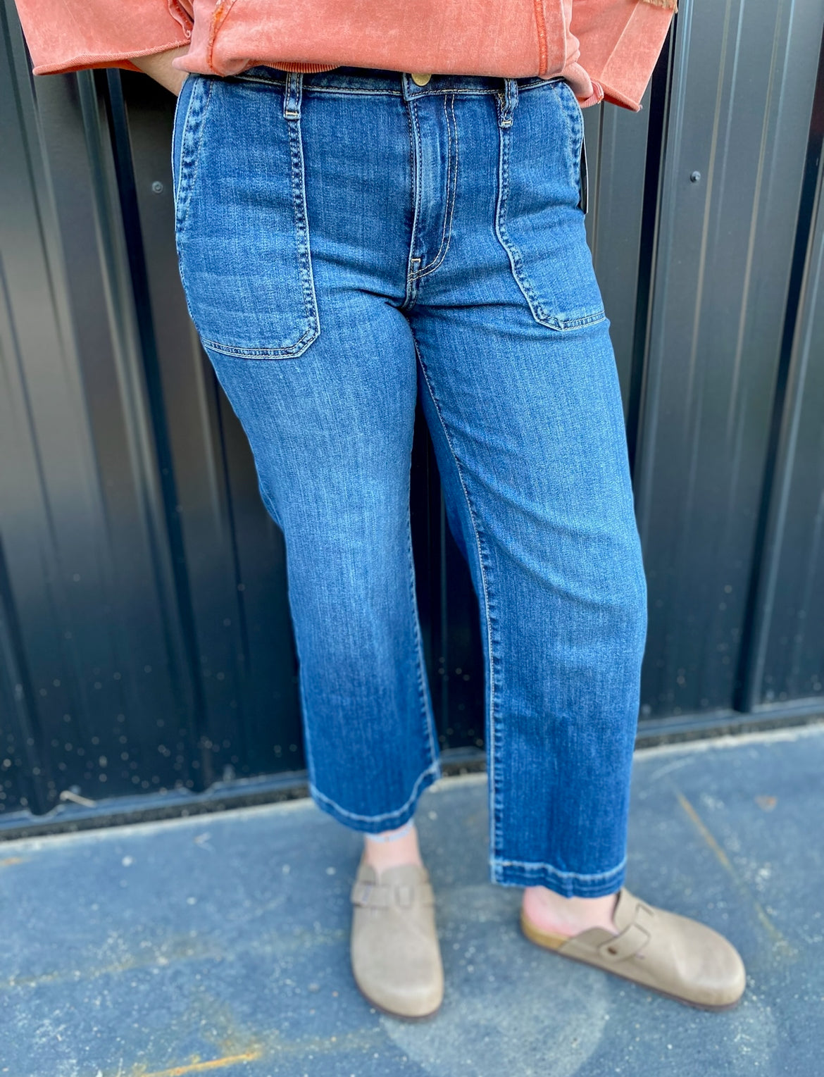 KUT Charlotte Pork Chop Hem Jeans
