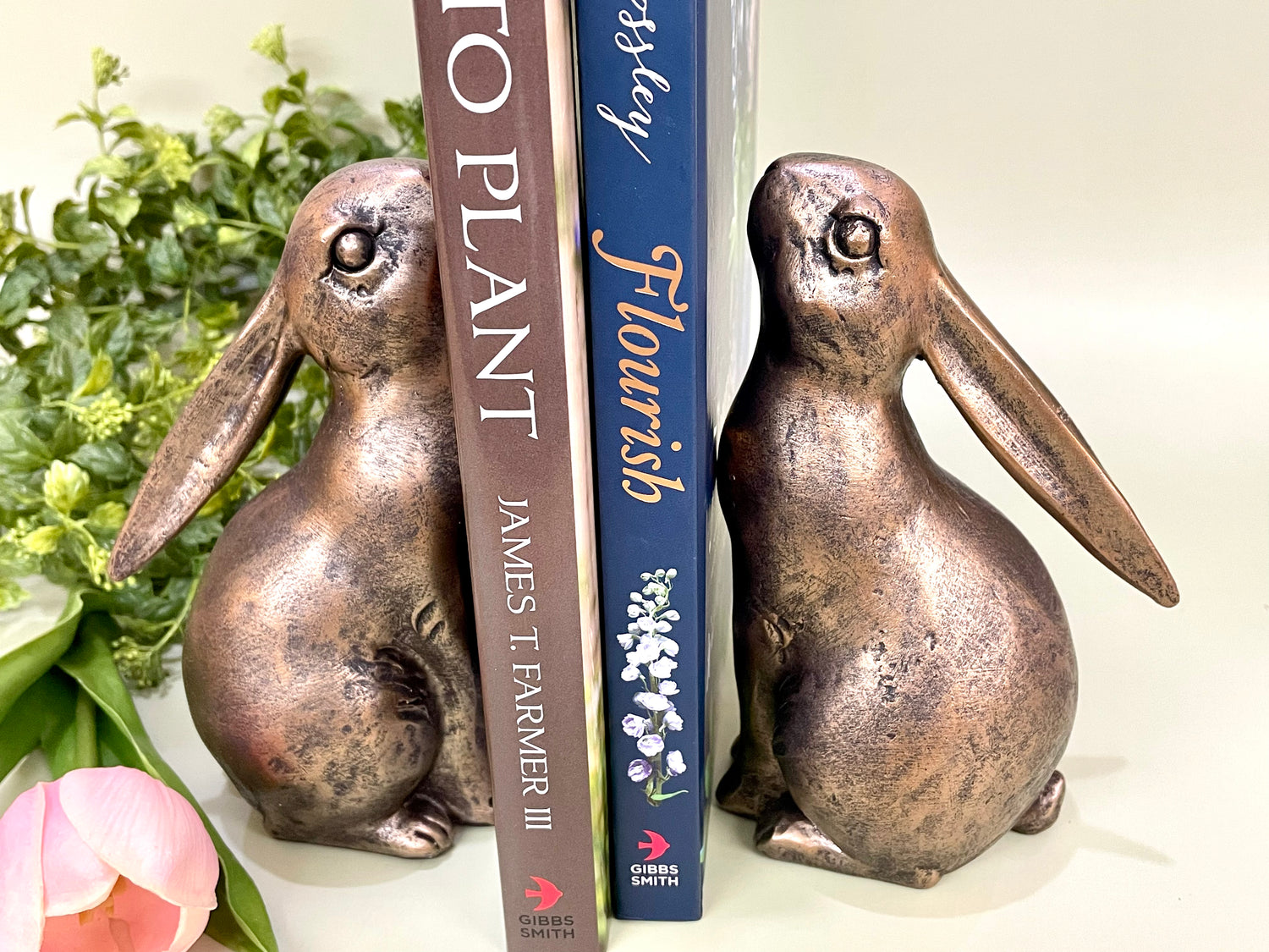 Bunny Bookends Set of 2 Bronze