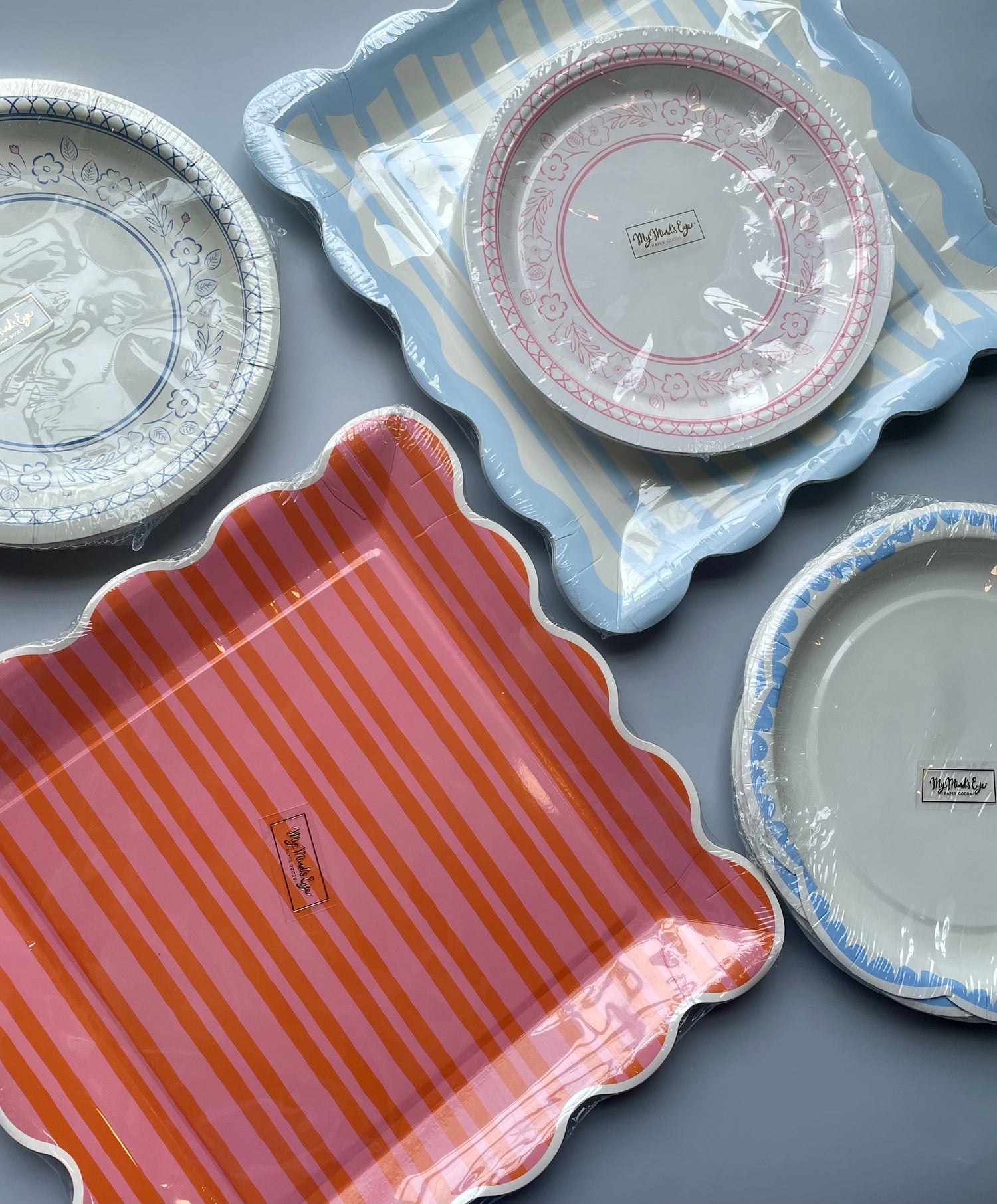 Blue Striped Scallop Plate