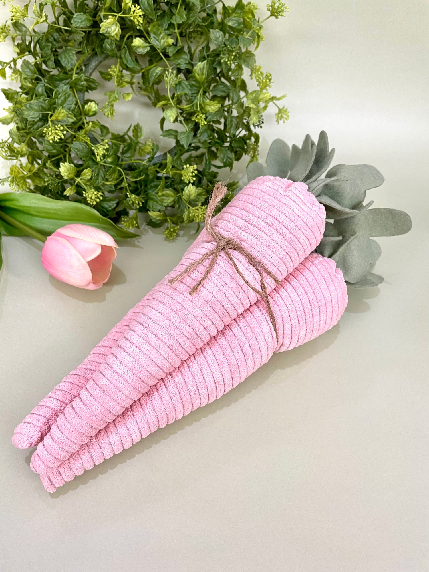 Easter Corded Carrot Set of 3 Pink