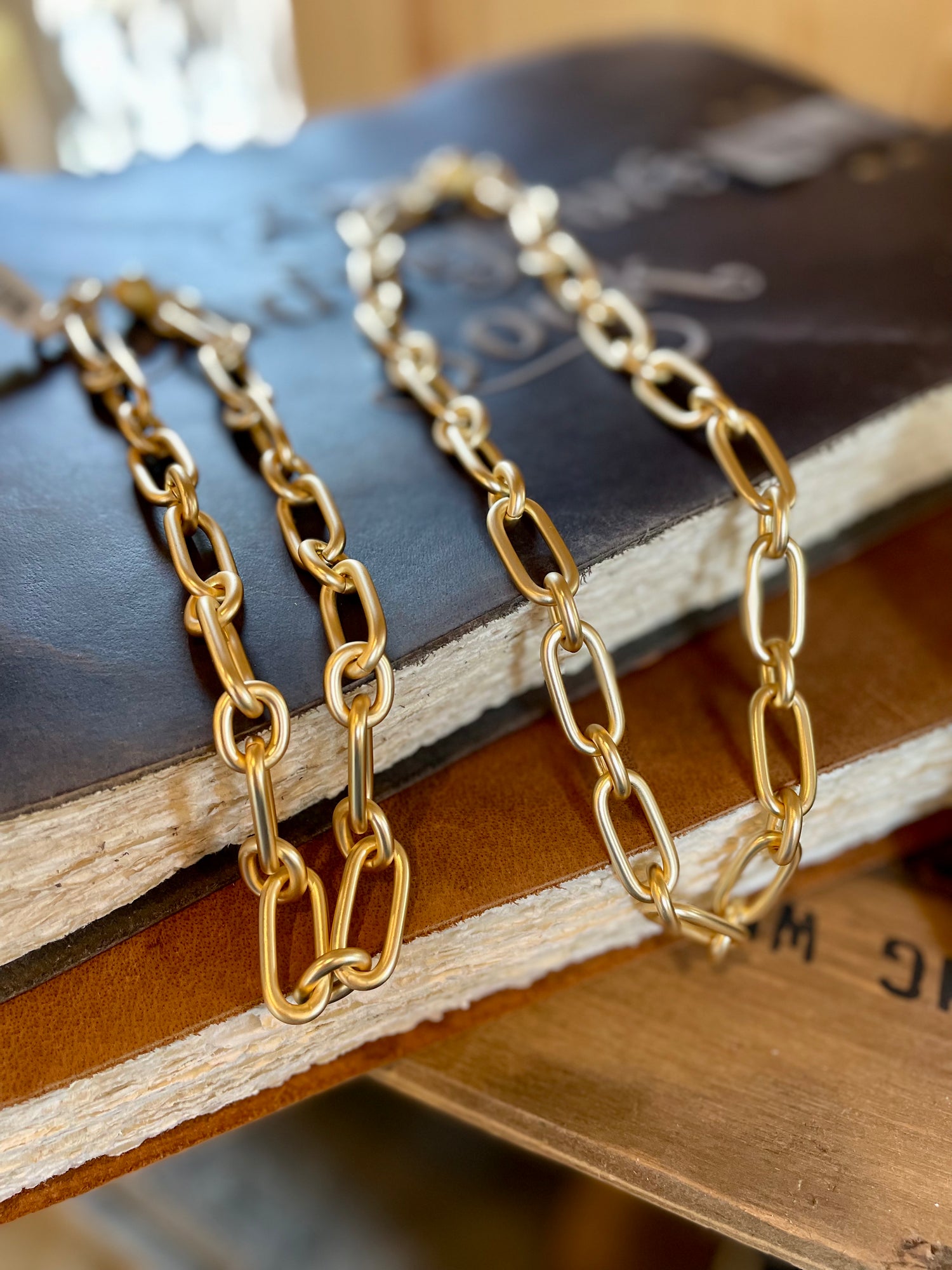Gold Paper Clip Necklace