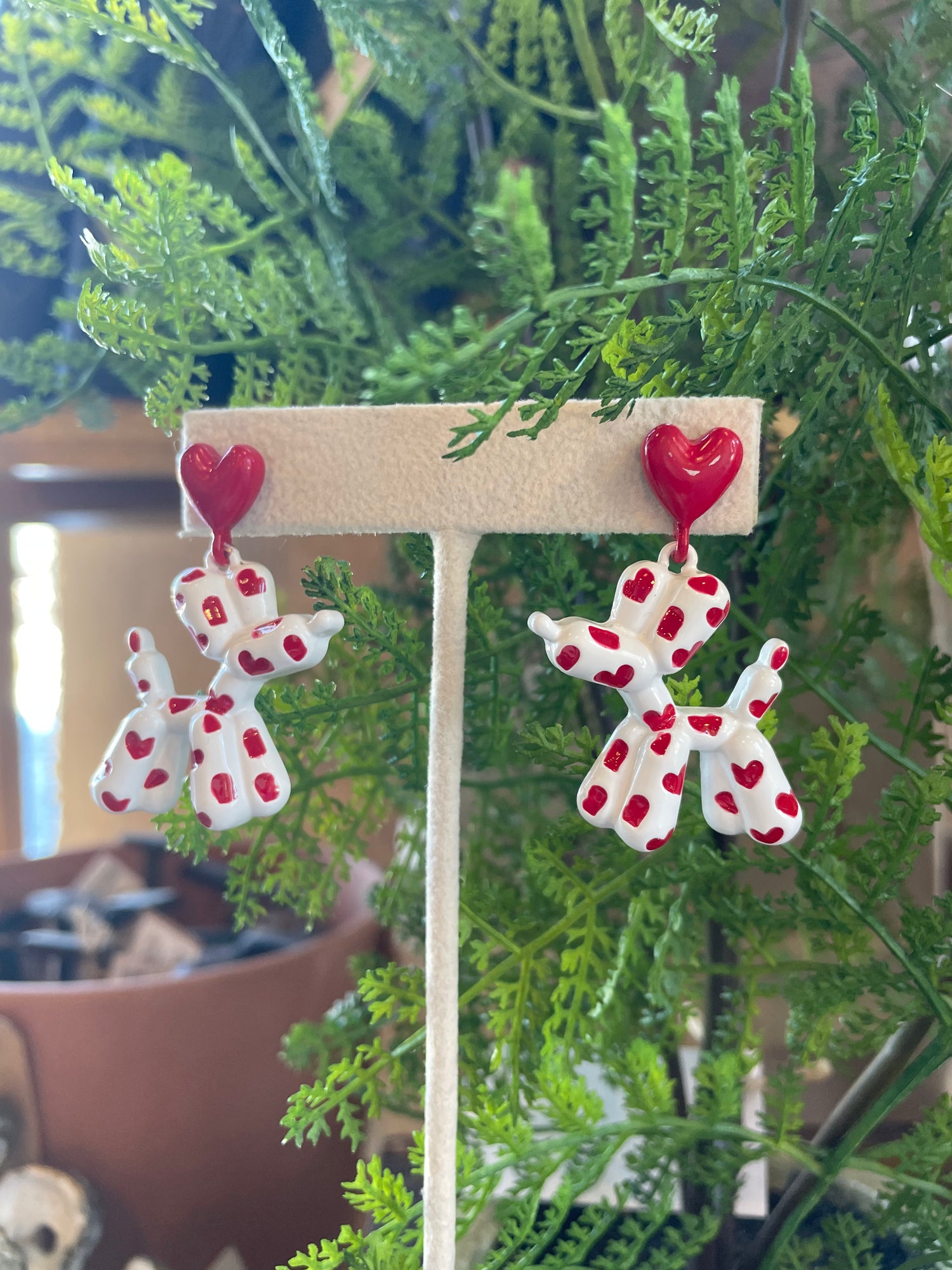 Balloon Love Dog Earrings