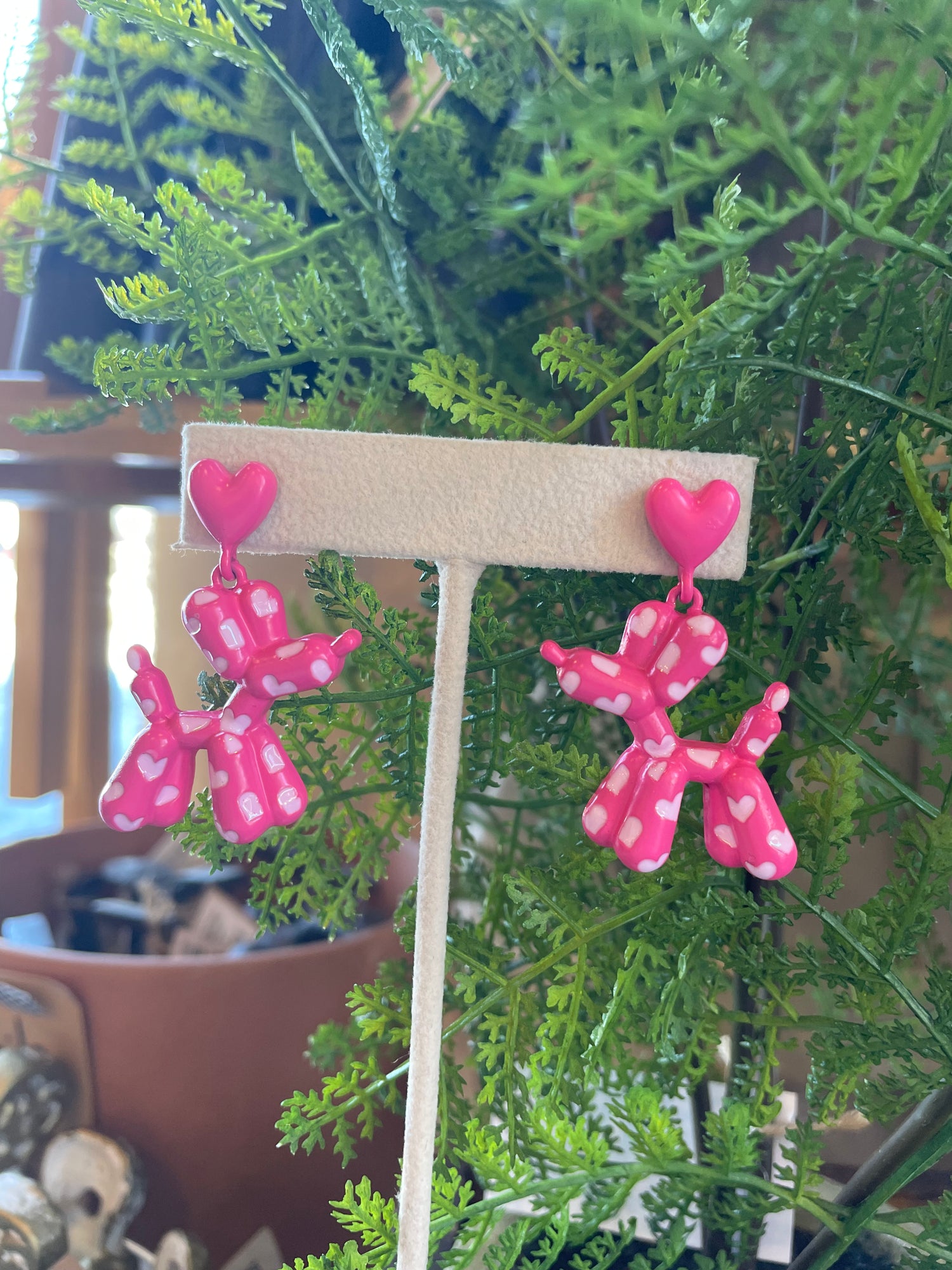 Balloon Love Dog Earrings