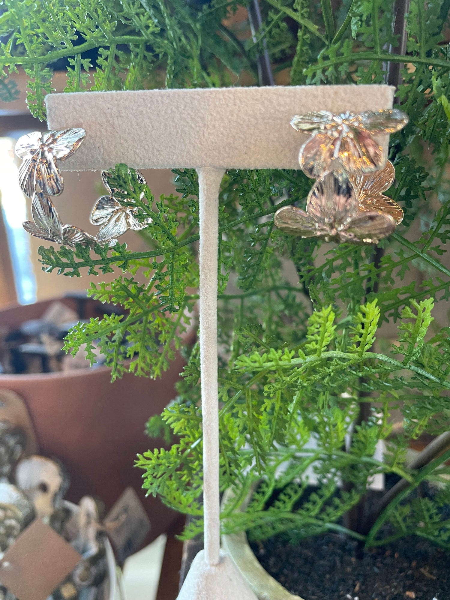 Gold Flower Hoops