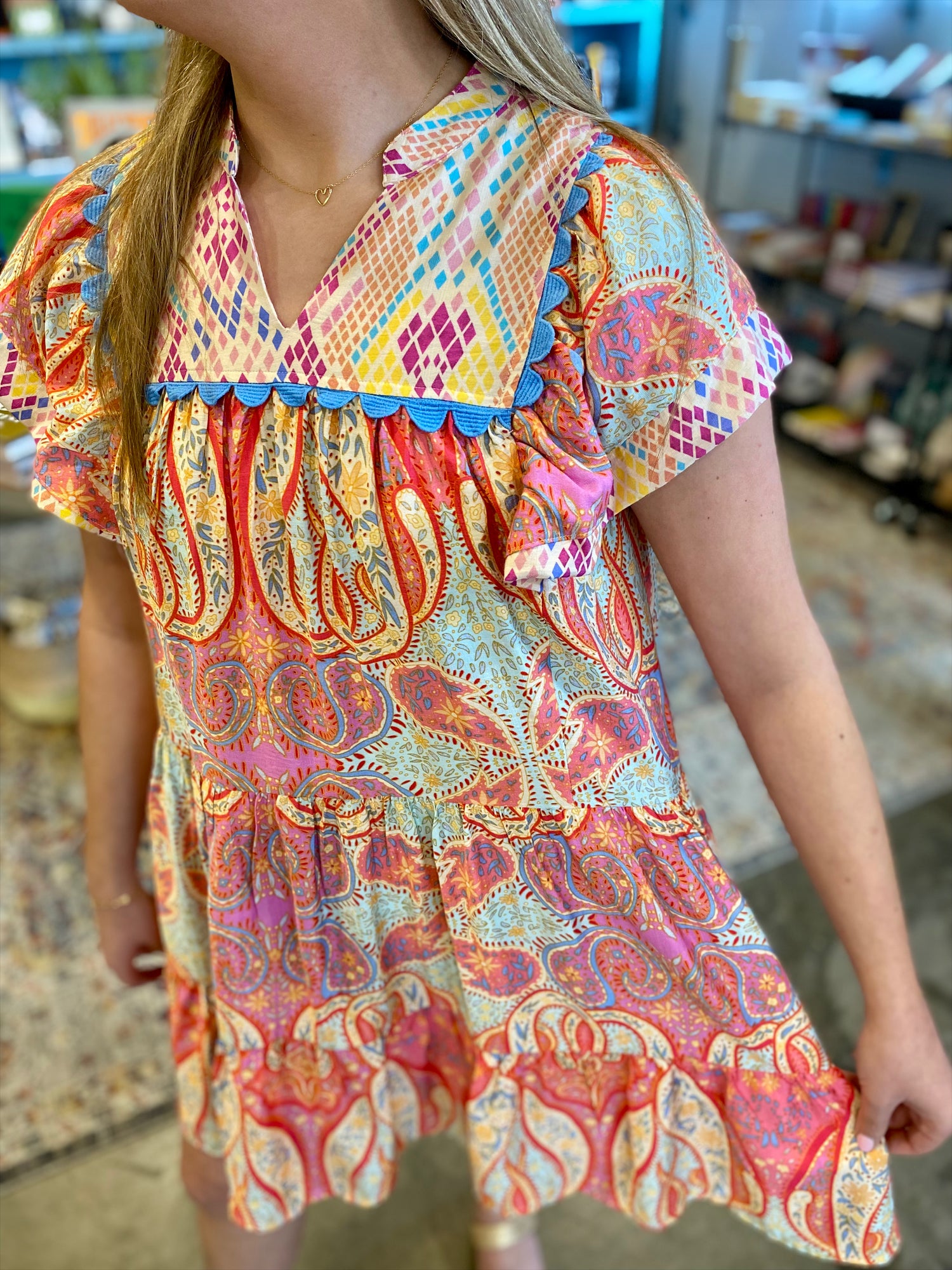 Mandarin Neck Dress