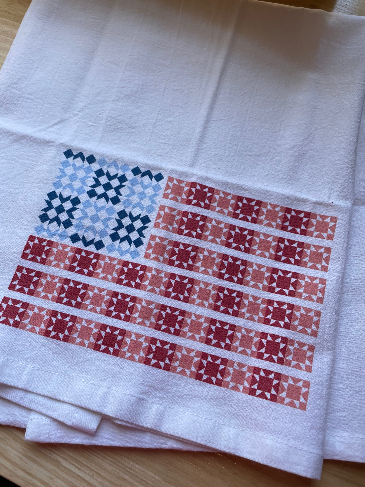 Quilted Flag Short Tea Towel