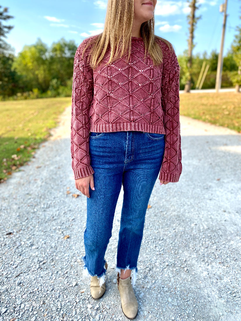 Raspberry Beret Sweater