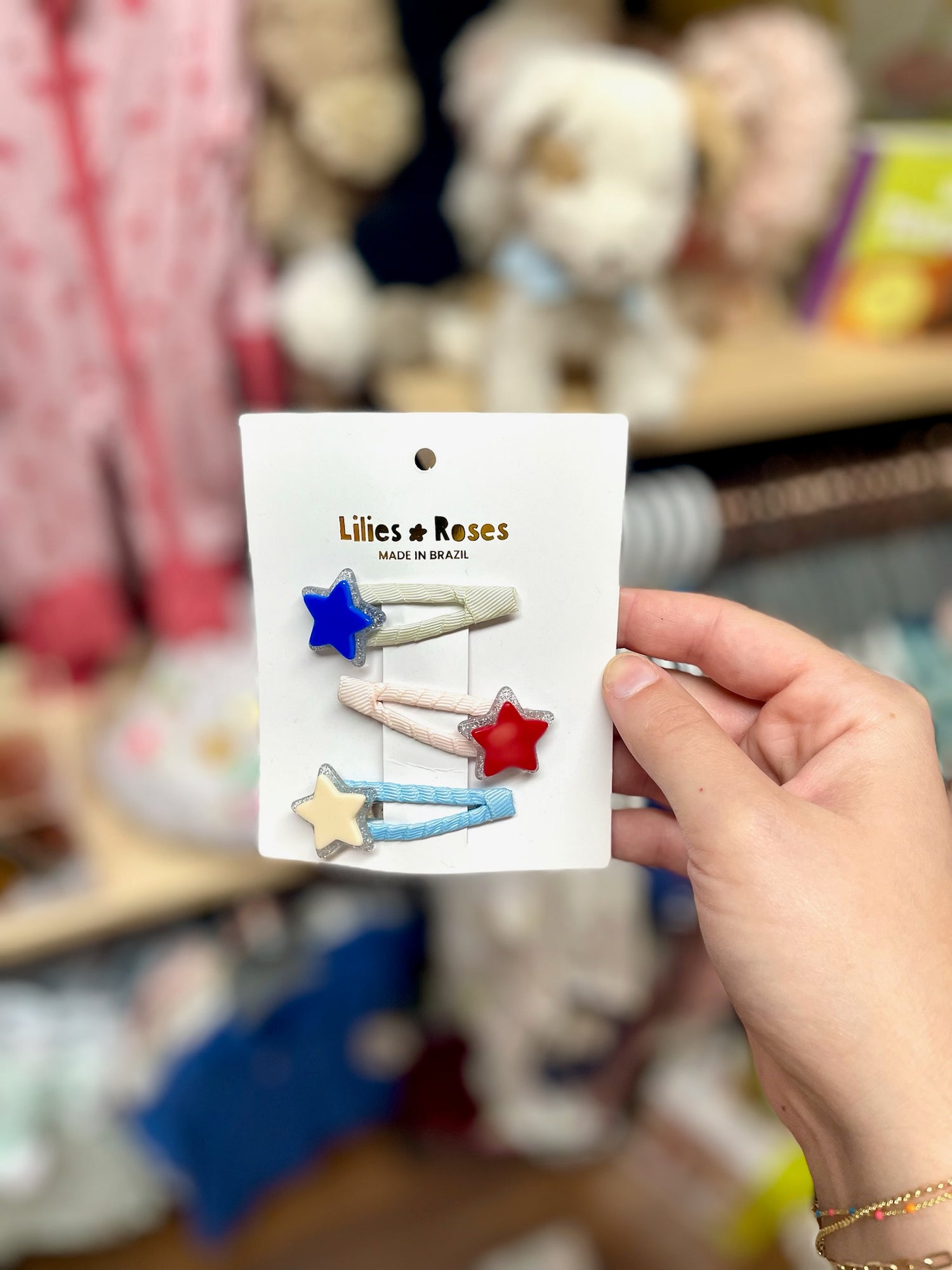 Stars Covered Snap Clips Lilies & Roses NY
