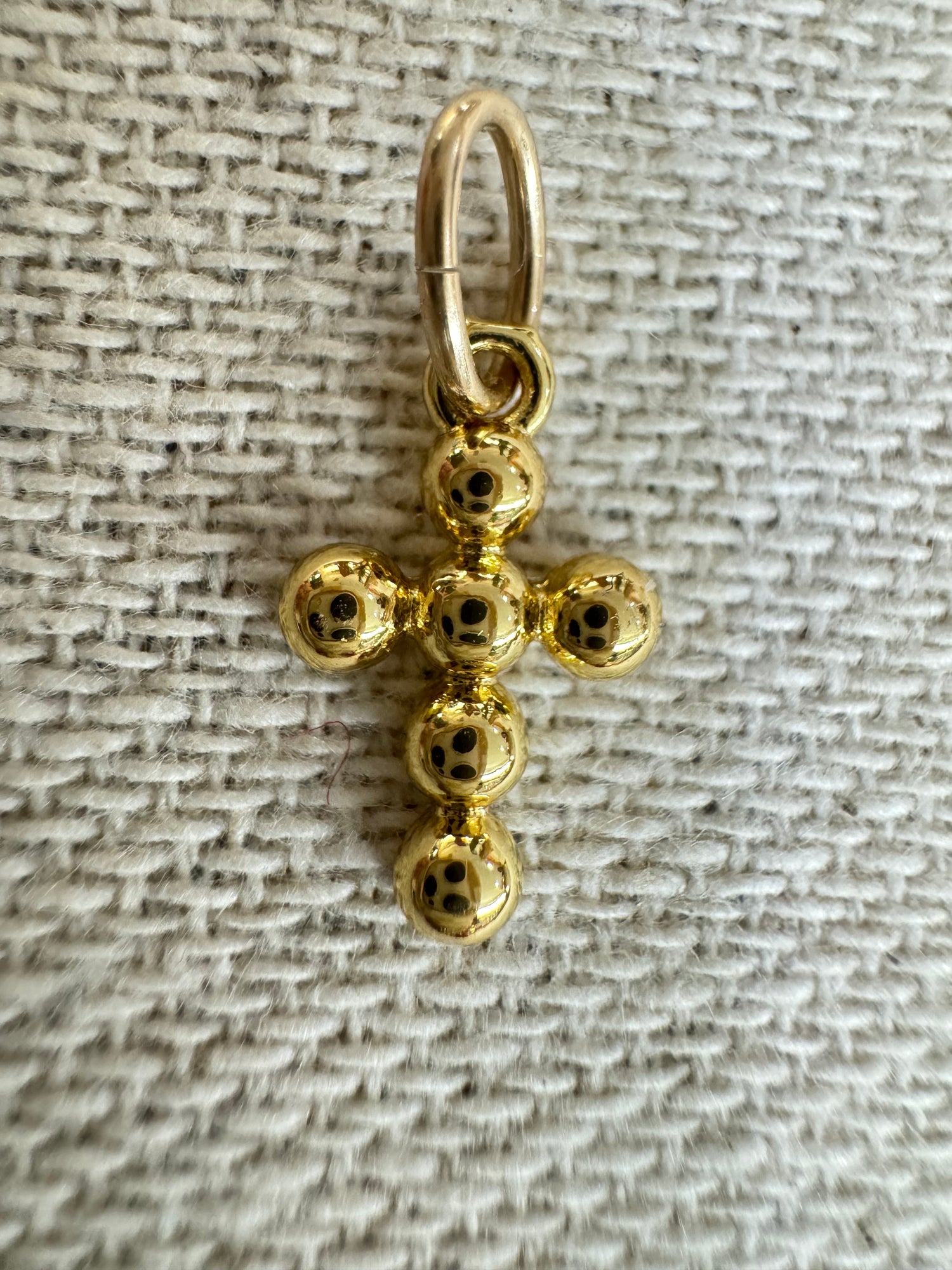 Small Beaded Cross Charm