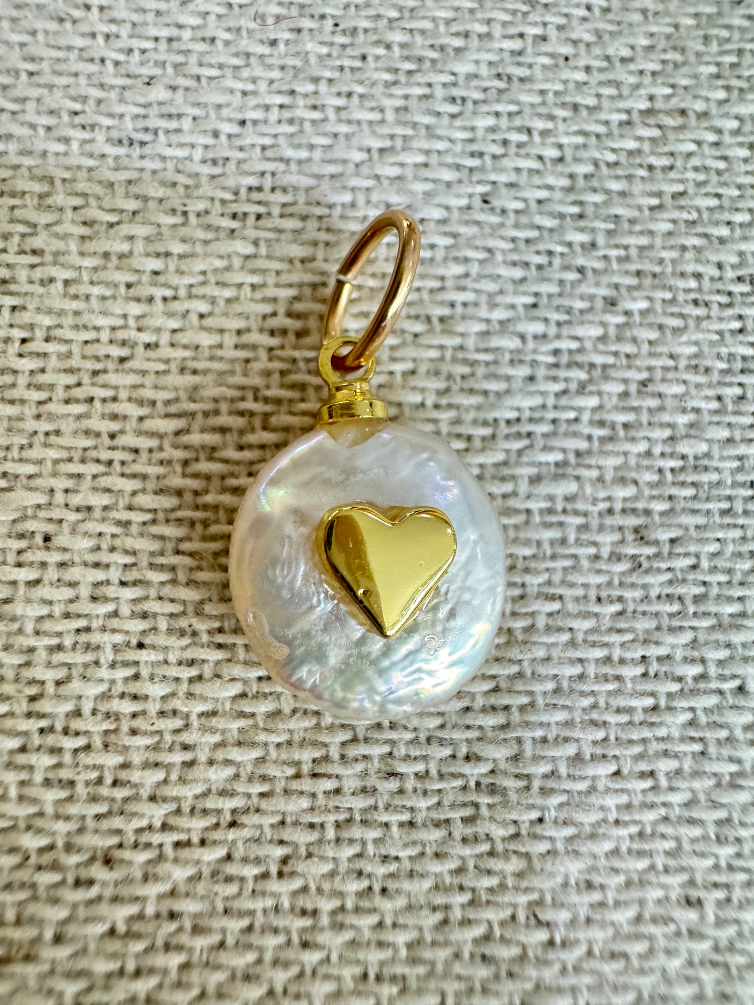 Pearl Heart Charm