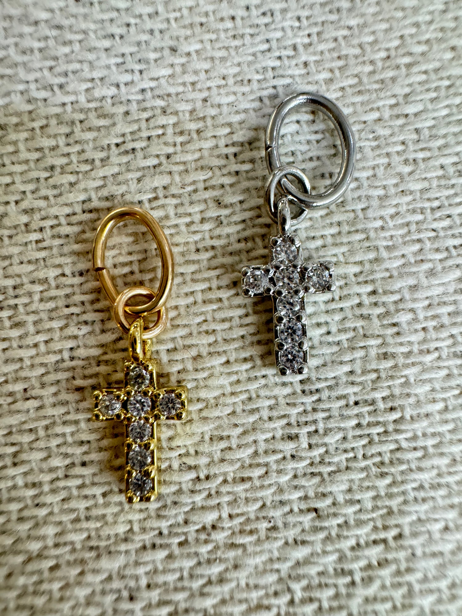 Mini Pave Cross Charm