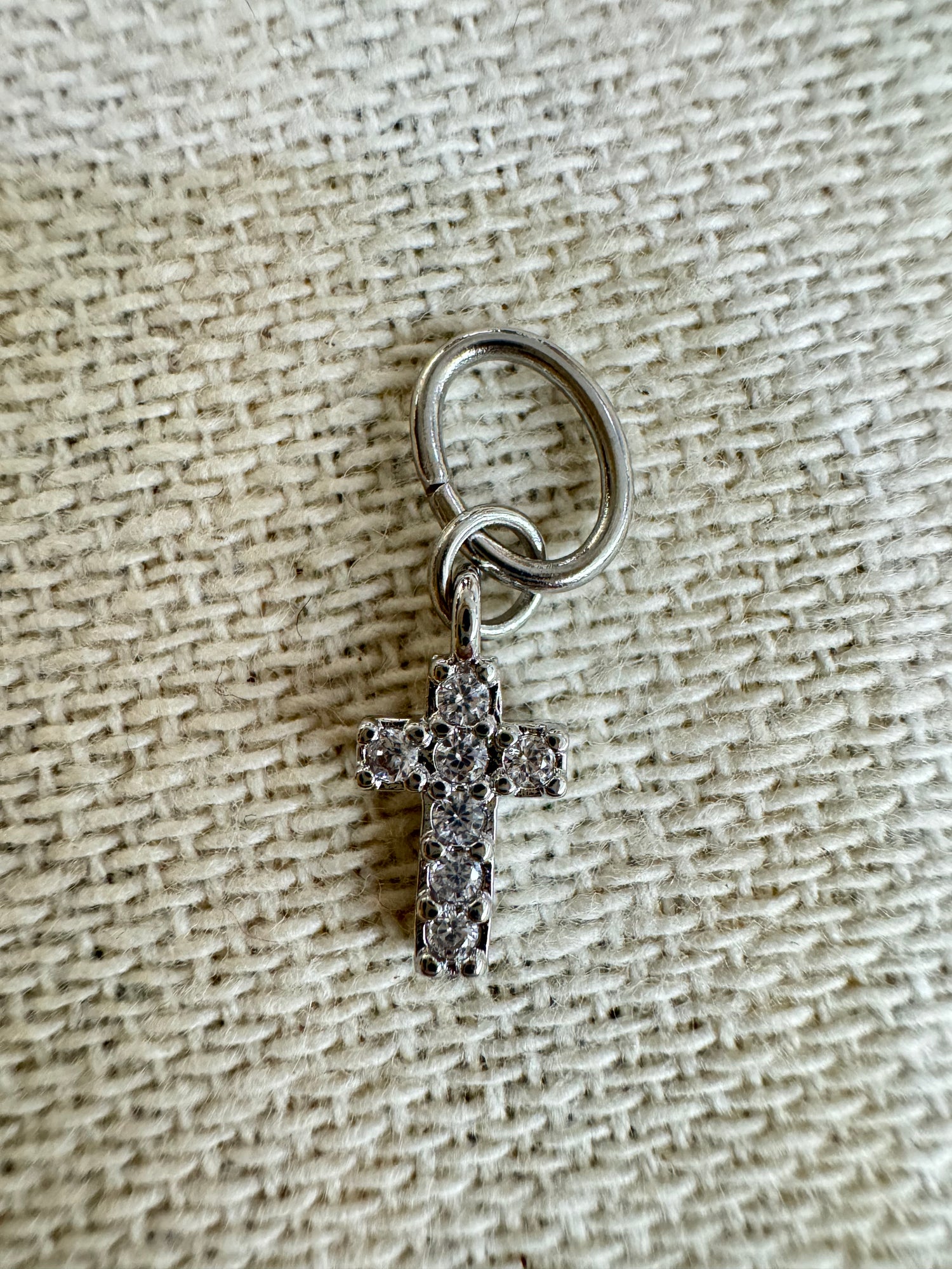 Mini Pave Cross Charm