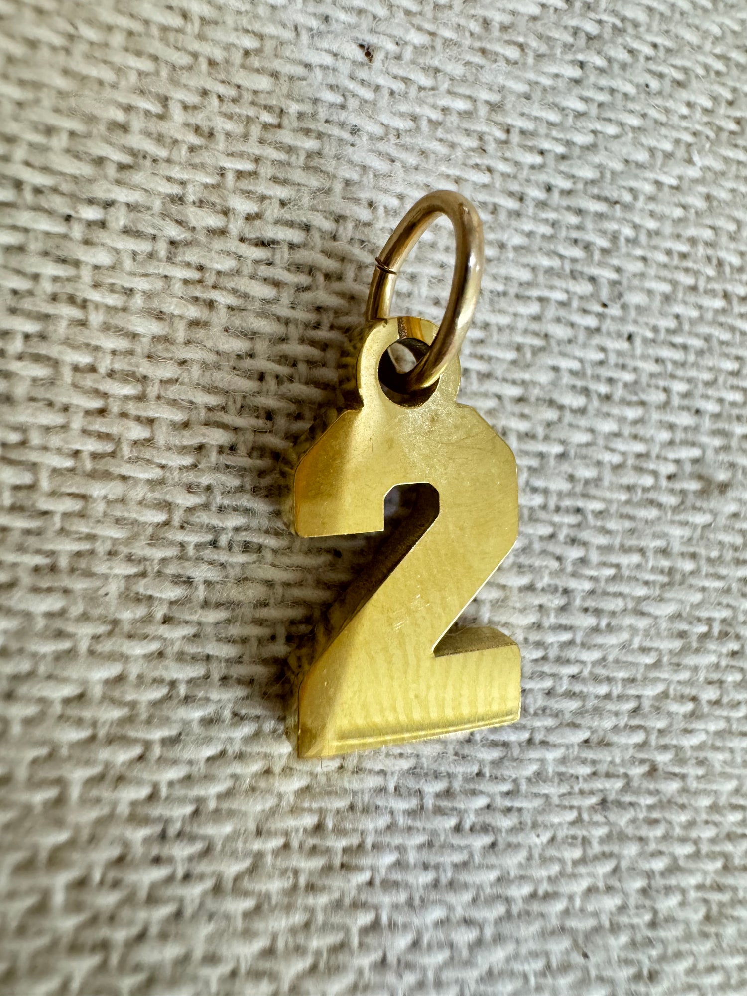 Gold Number Charm