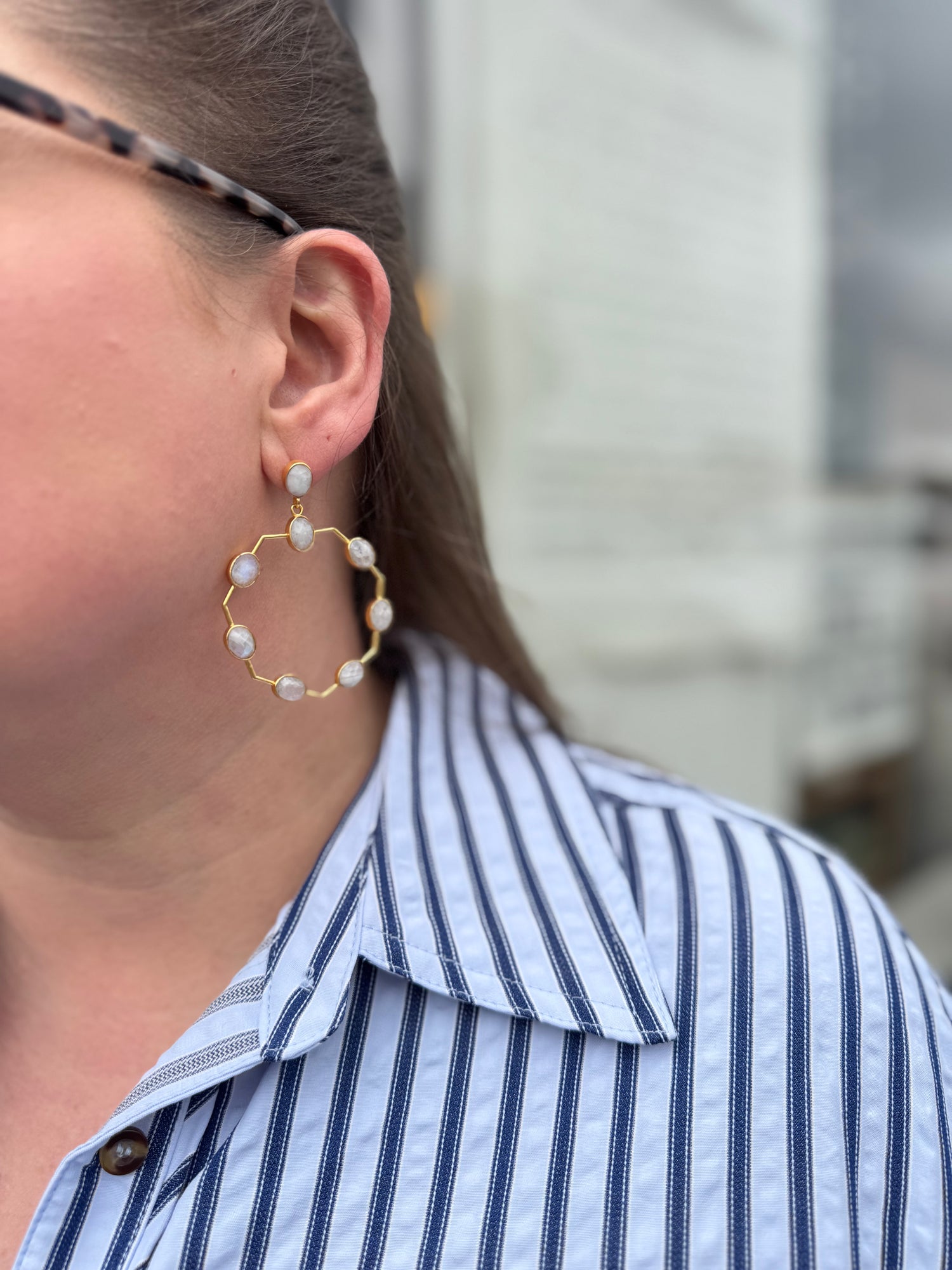 Elyssa Bass Large Open Statement Hoop Earring