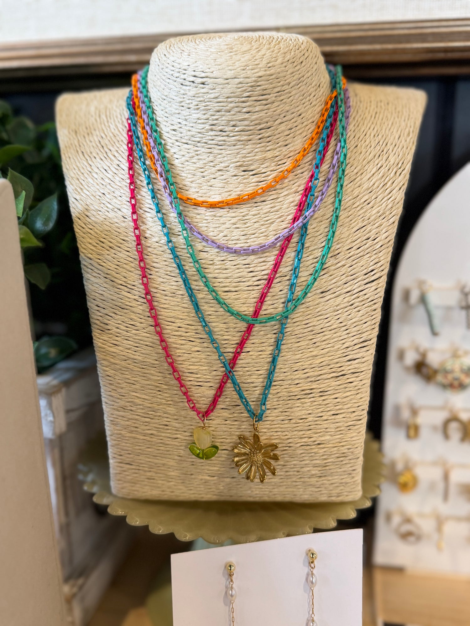 Colored Chain Link Necklace