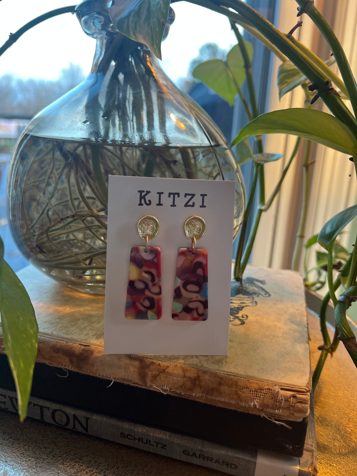 Bursting Red Earring