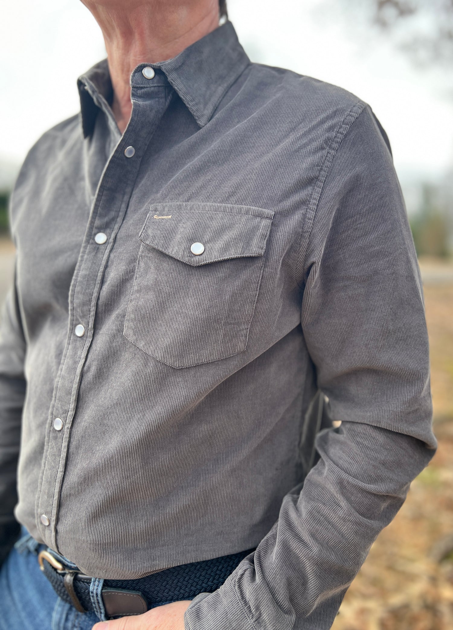Corduroy Pearl Snap Shirt