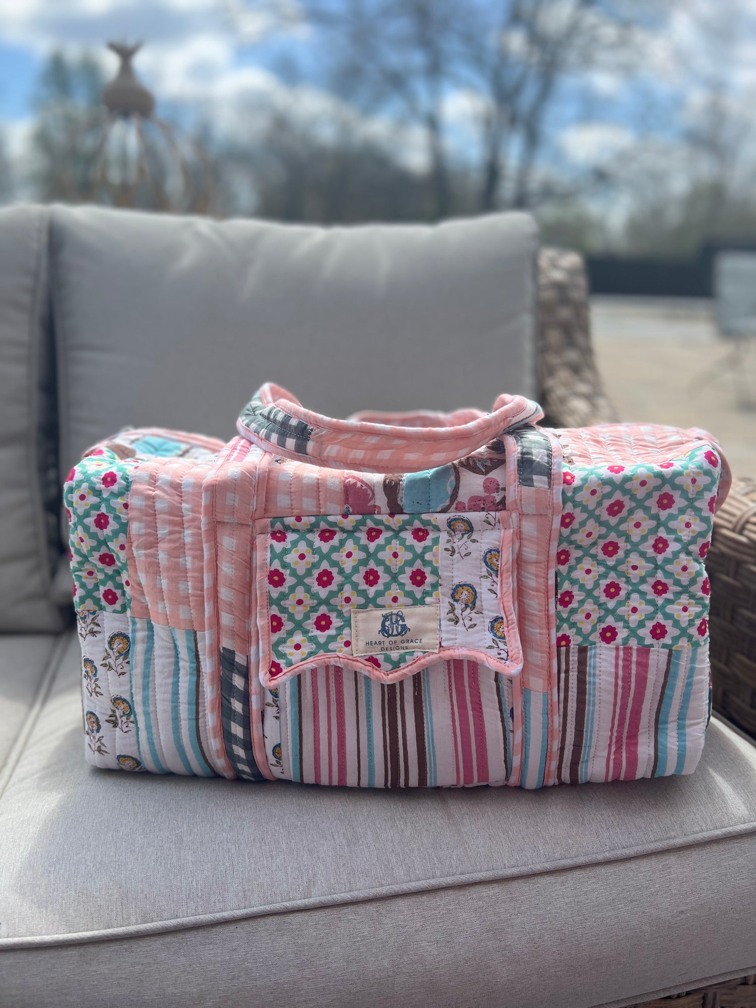 Quilted Duffle with Pocket