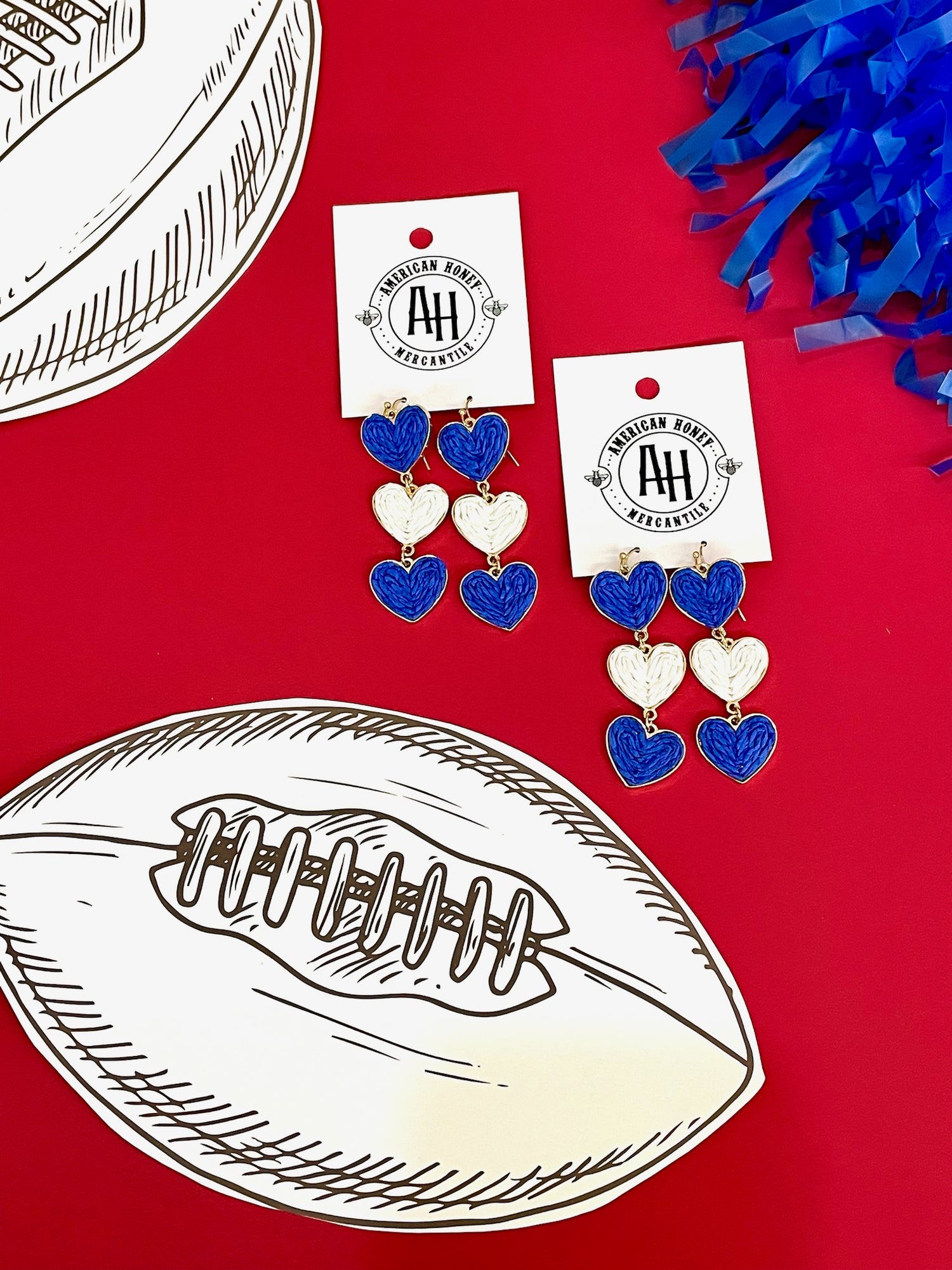 Gameday 3 Heart Drop Earring