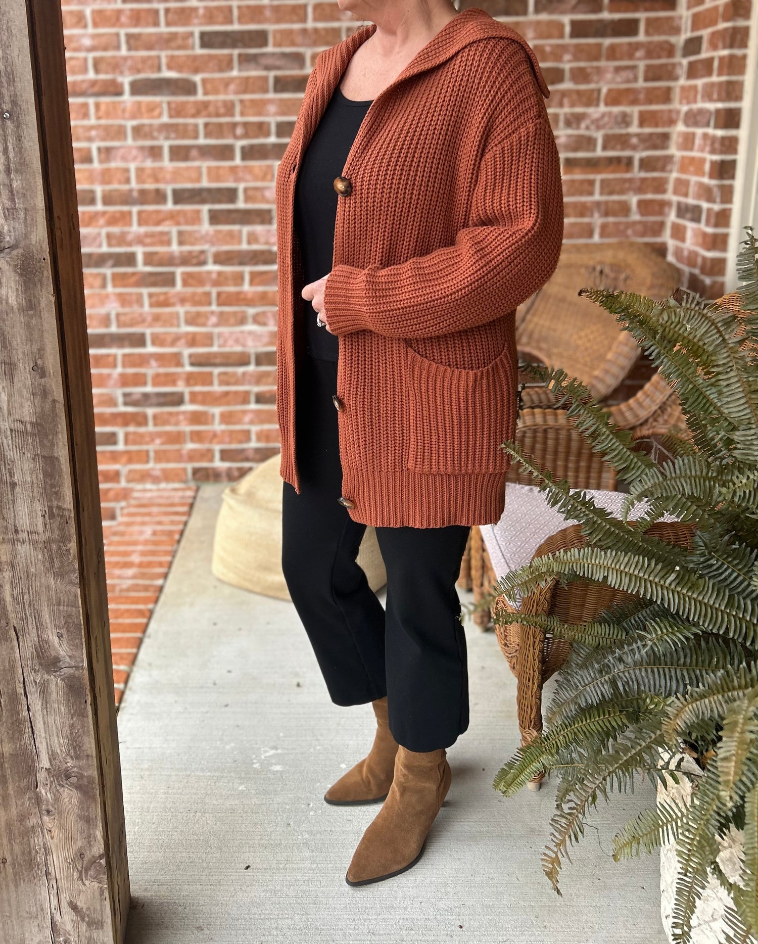 Cozy Up Cardigan Rust