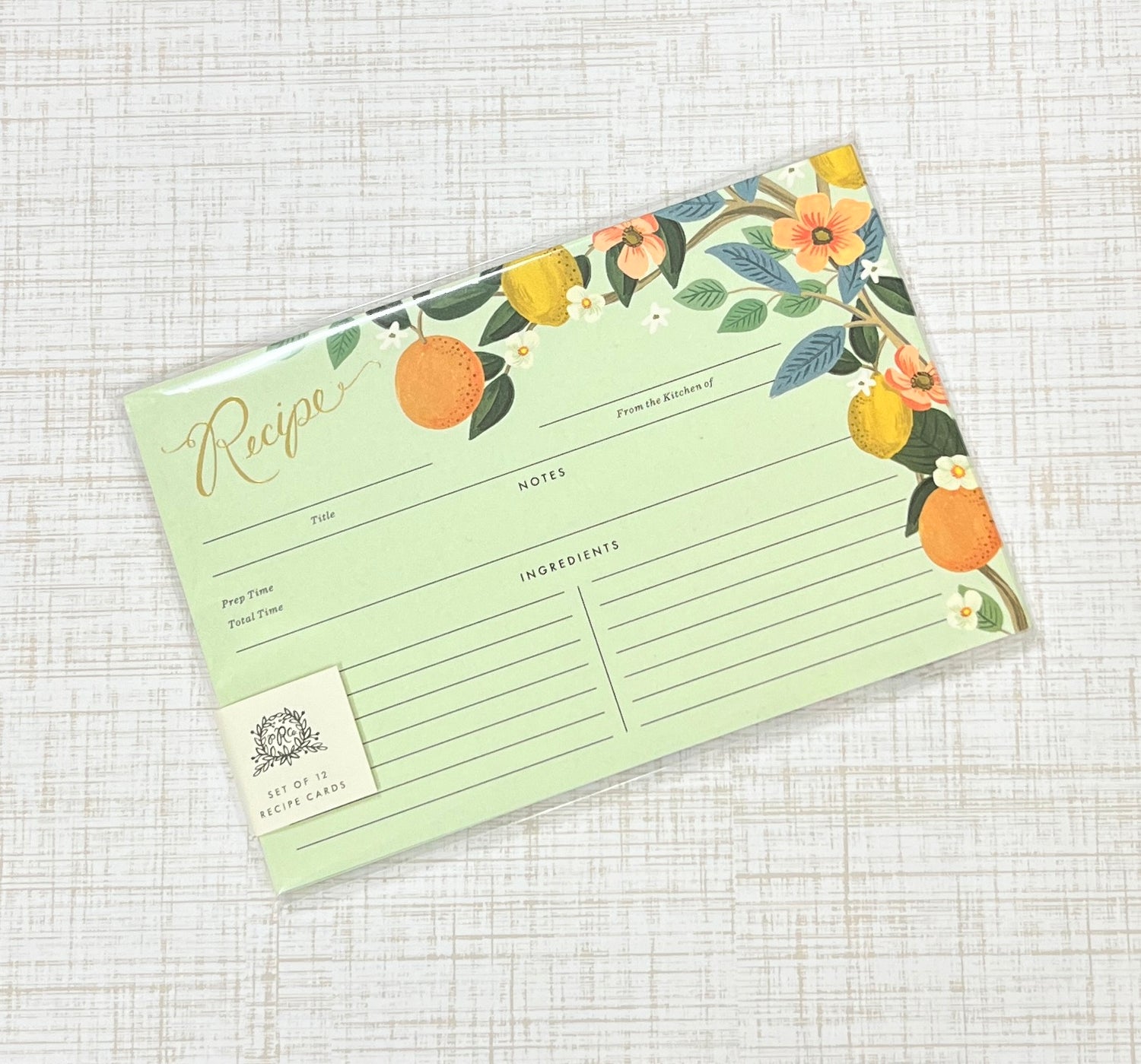 Recipe Card Citrus Grove Set of 12