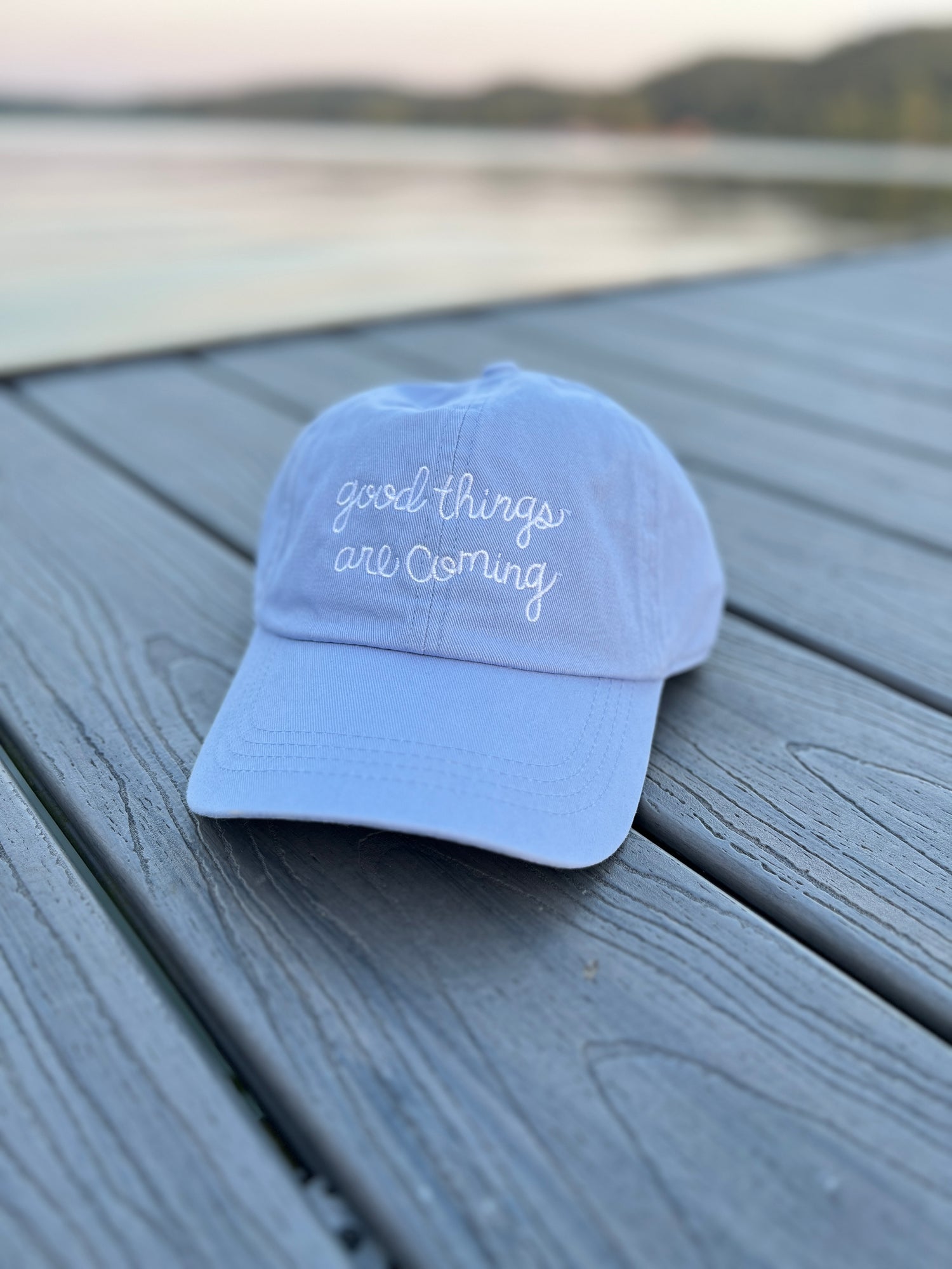 Hat Good Things Are Coming Sky Blue Baseball